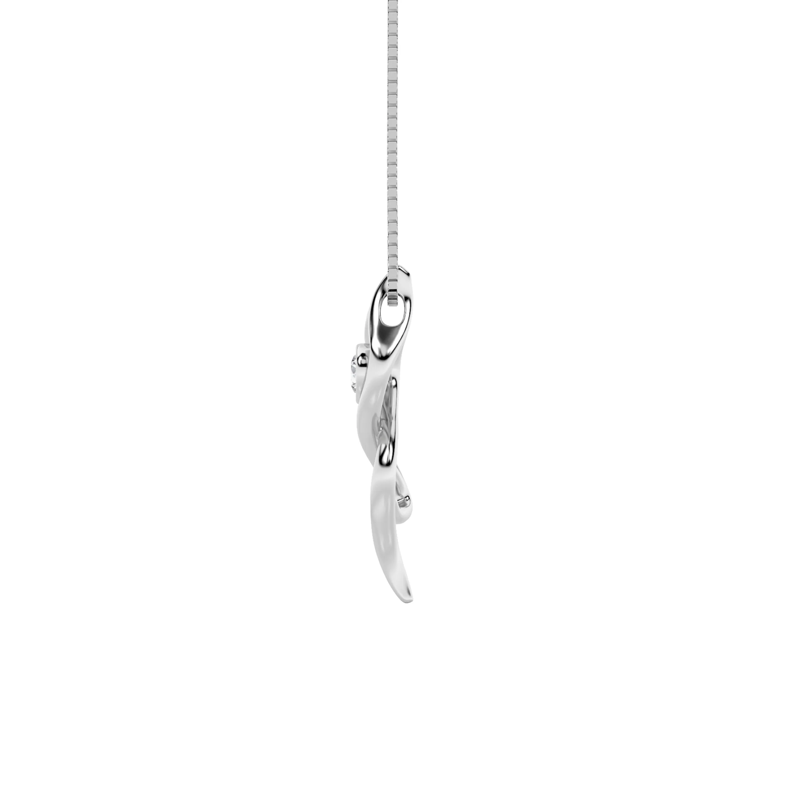 Sirena de Vigilia lab grown diamond necklace, detail of the round diamond