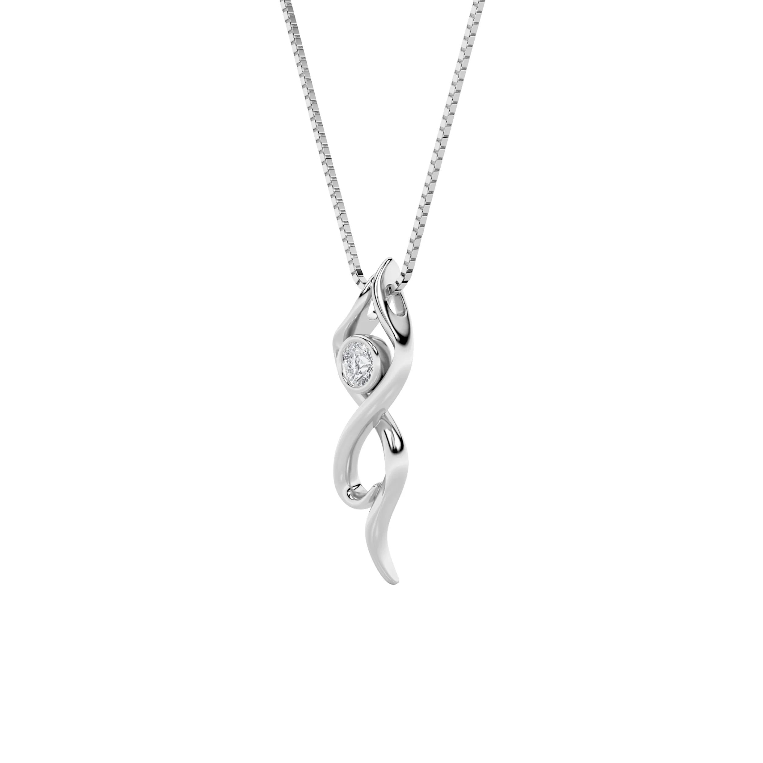 Sirena de Vigilia lab grown diamond necklace, side profile