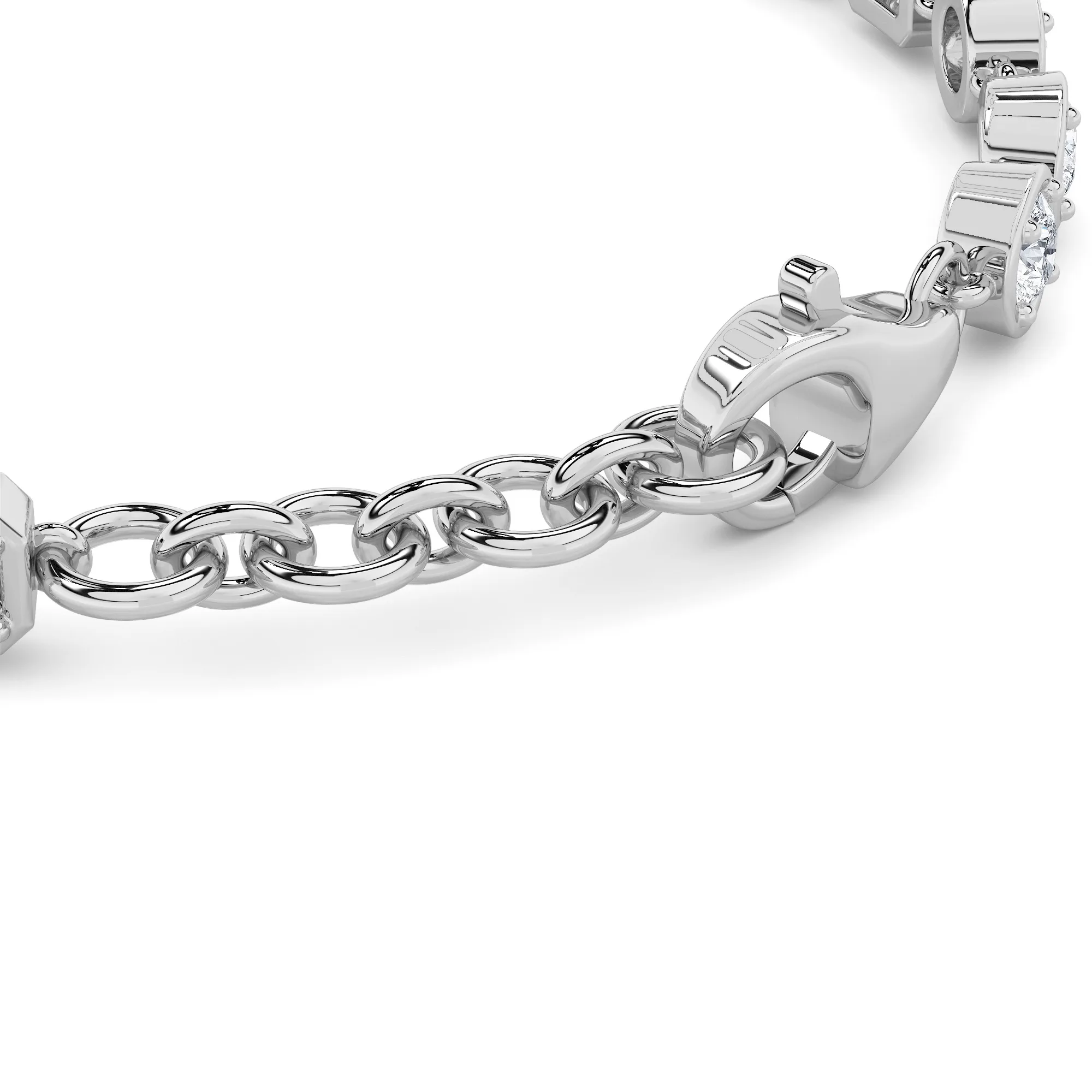 Danza Sagrada lab grown diamond bracelet, detail of the diamonds