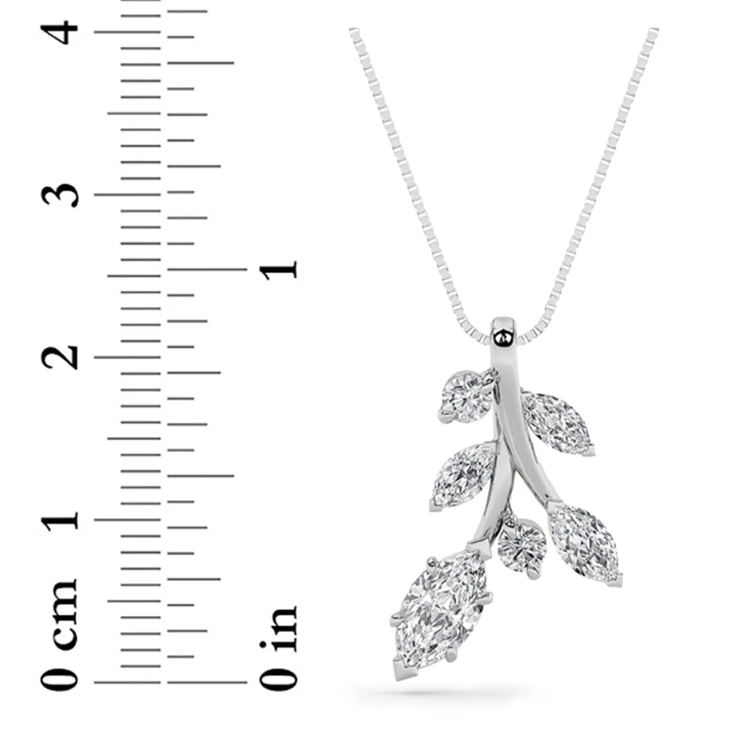 Herencia del Mar lab grown diamond necklace, detail of the marquise diamond