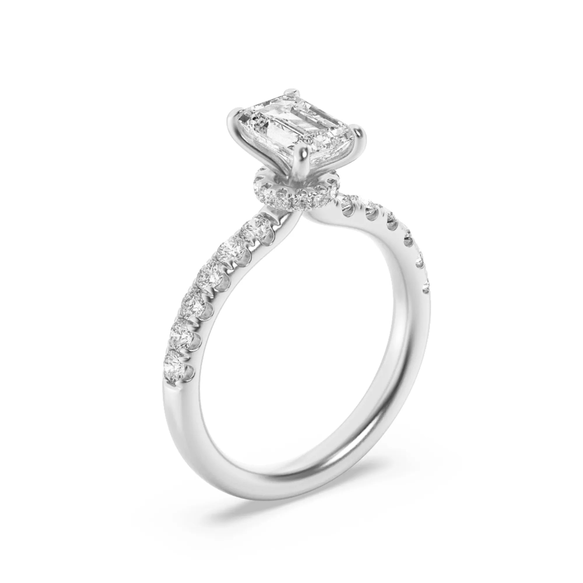 Flor Plena lab grown diamond ring, on-hand view