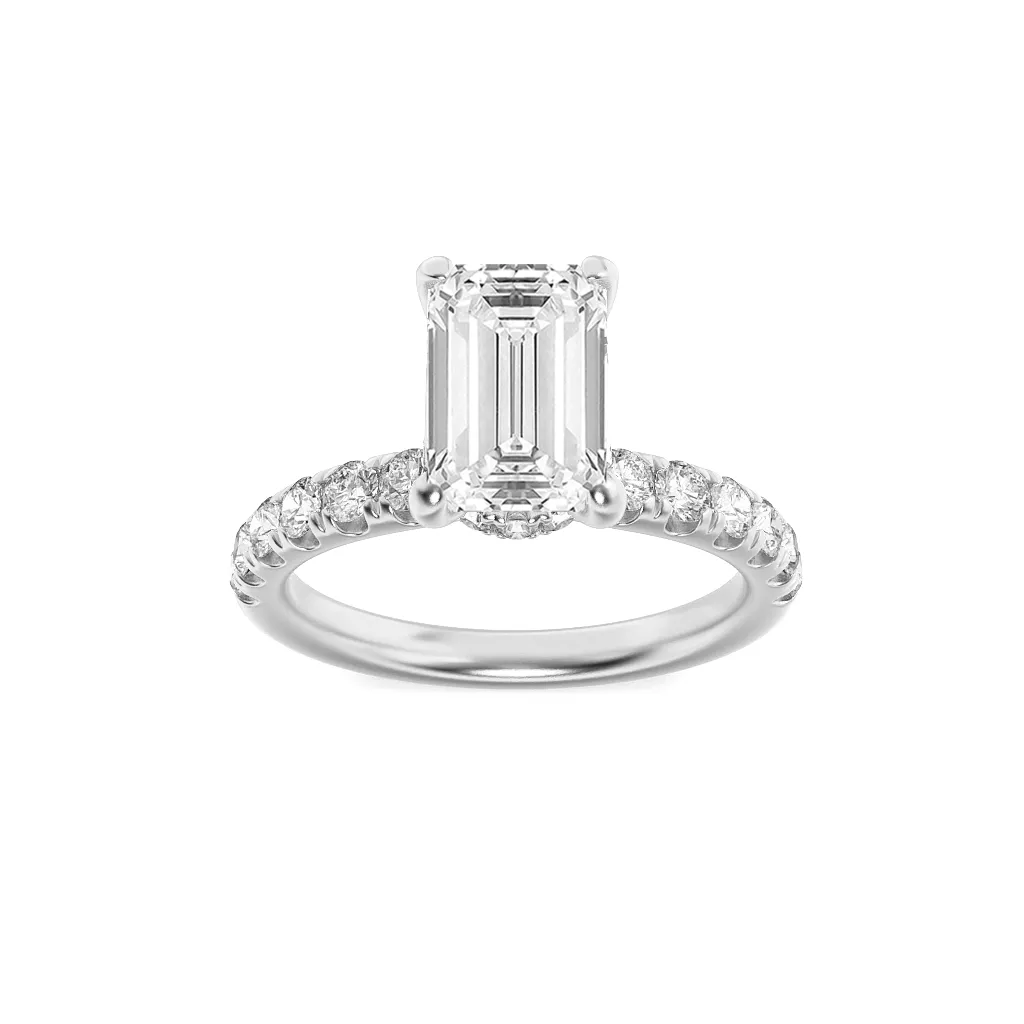 Flor Plena lab grown diamond ring, side profile
