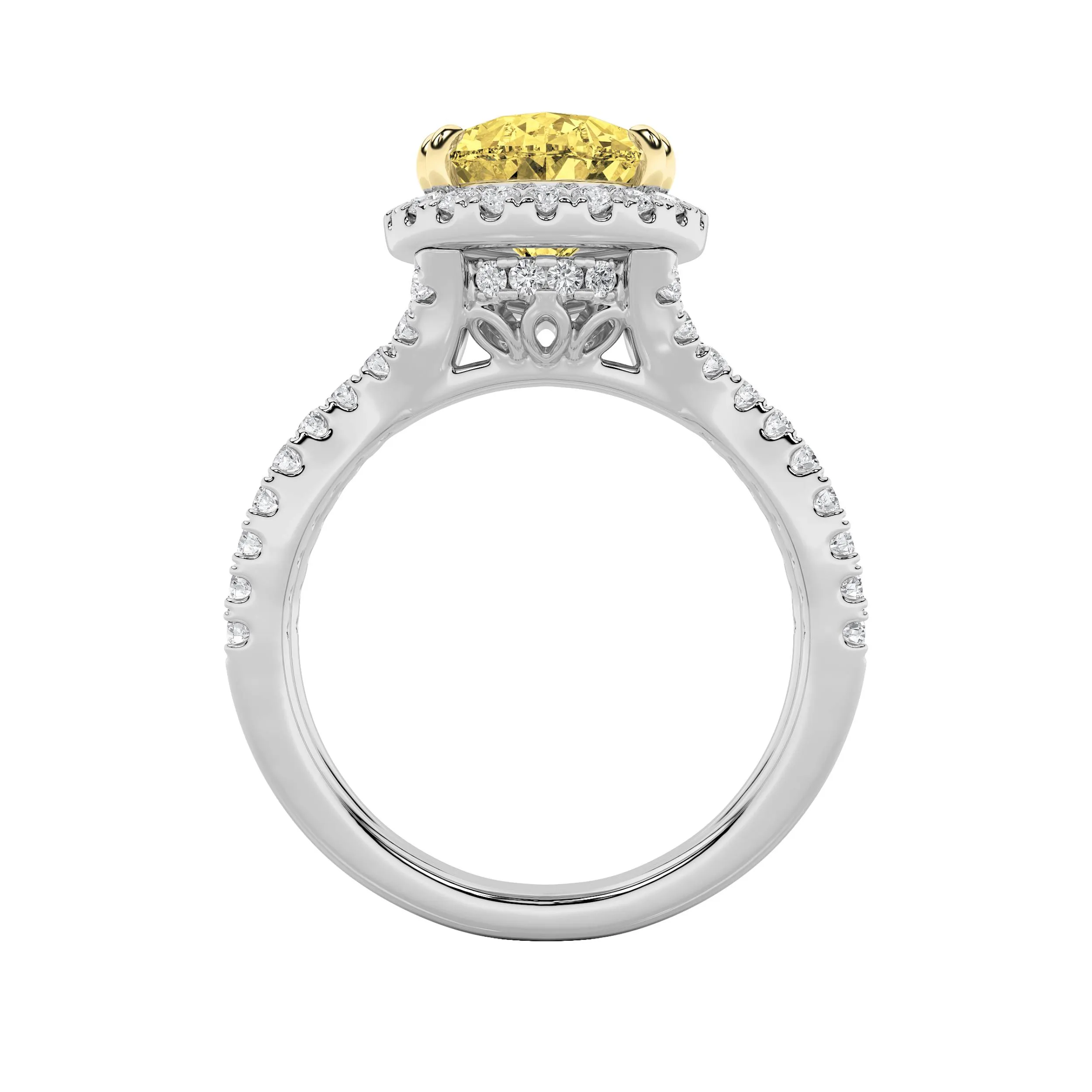 Caricia Viva lab grown diamond ring, detail of the pear diamond
