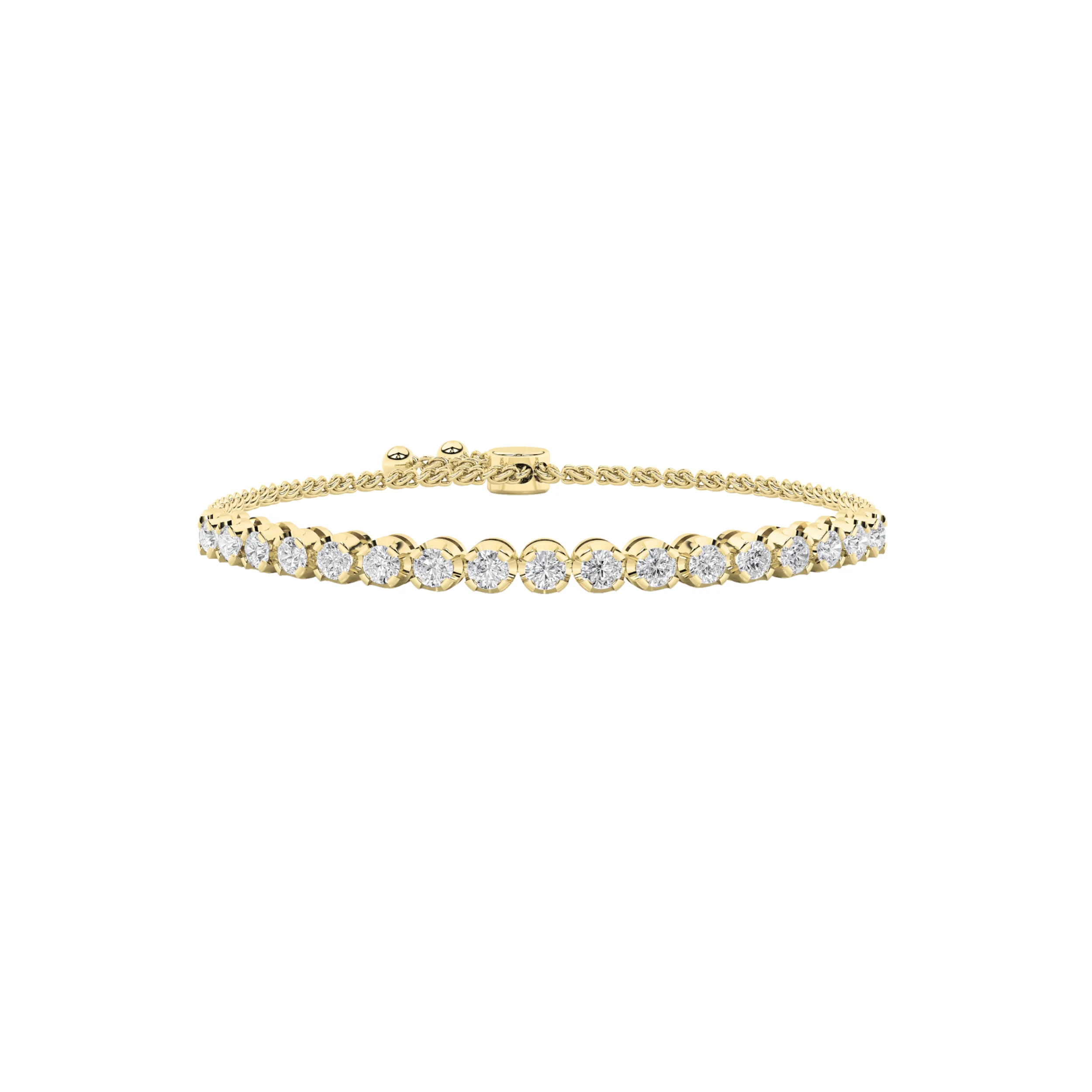 Juramento Perpetuo lab grown diamond bracelet, detail of the round diamond
