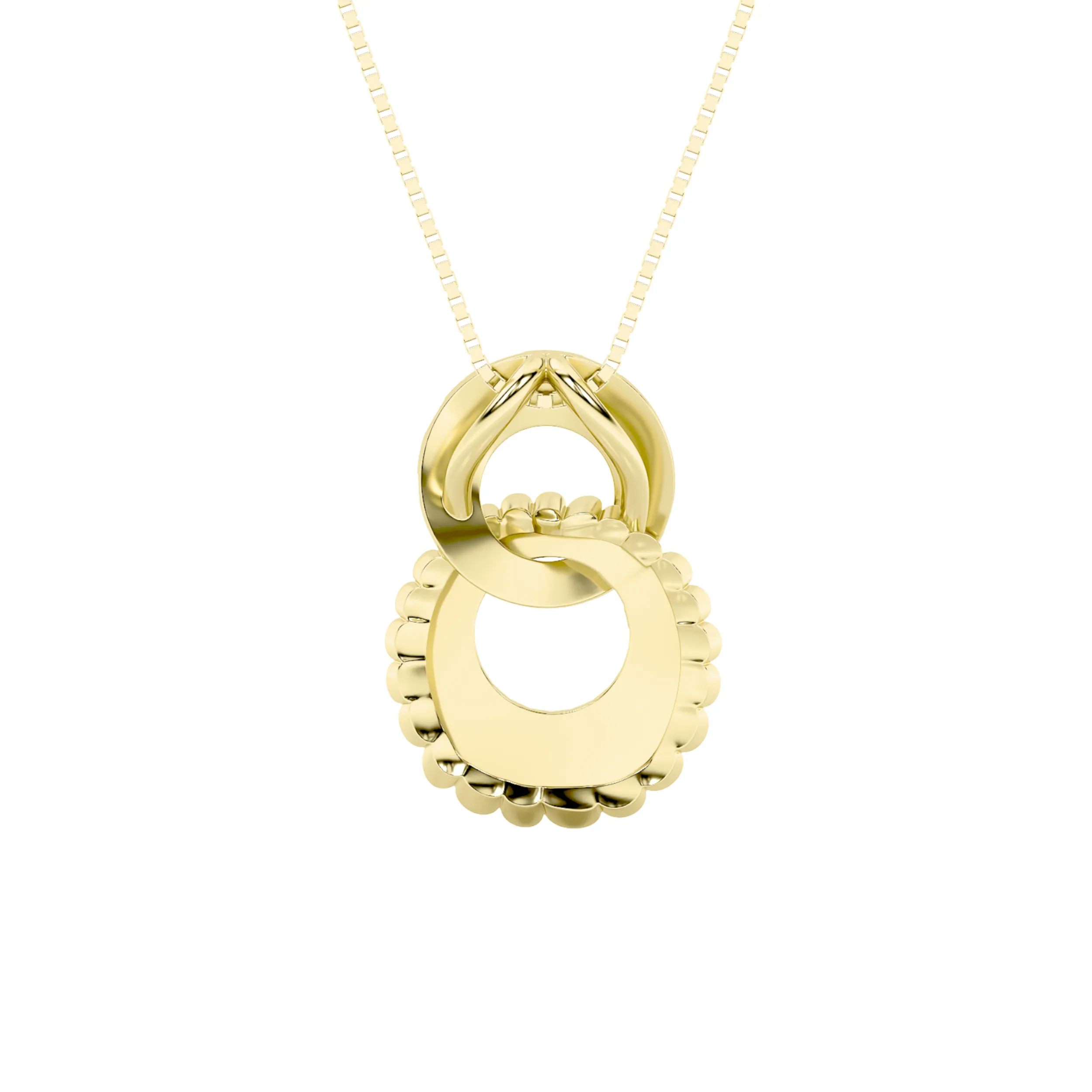 Danza del Alba lab grown diamond necklace, detail of the round diamond