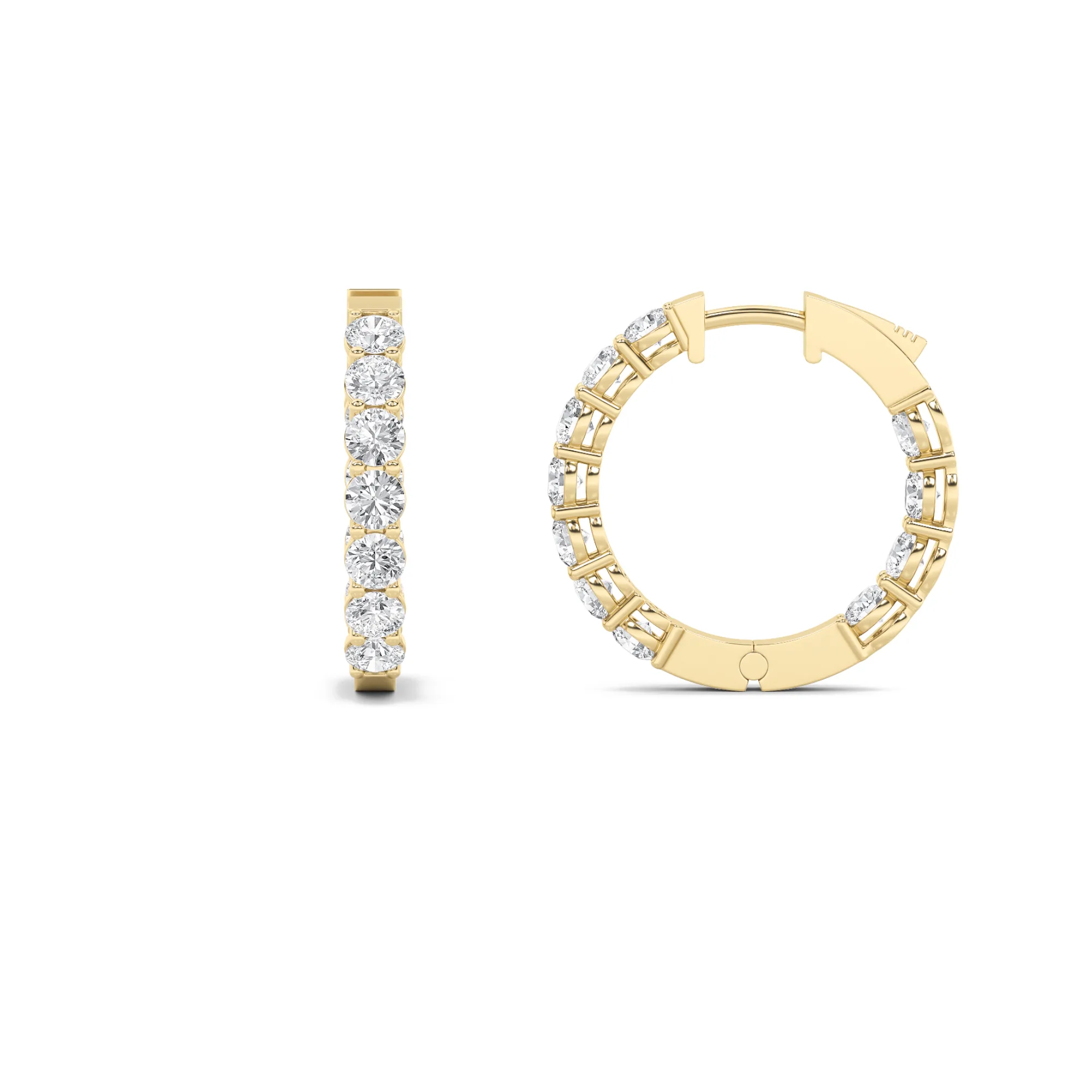 Rocío Intacto lab grown diamond earrings, detail of the round diamond
