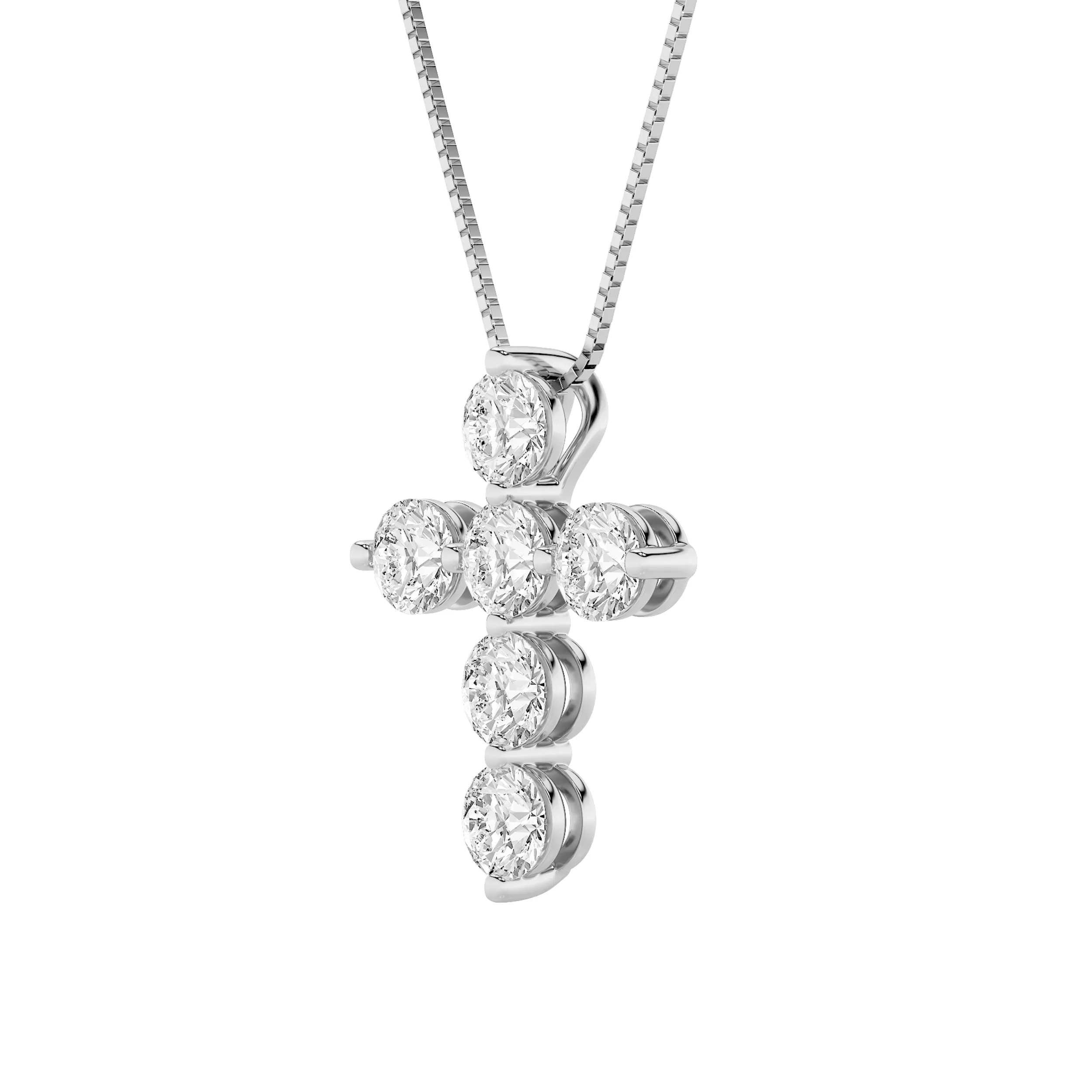 Resplandor Sagrado lab grown diamond necklace, on-hand view