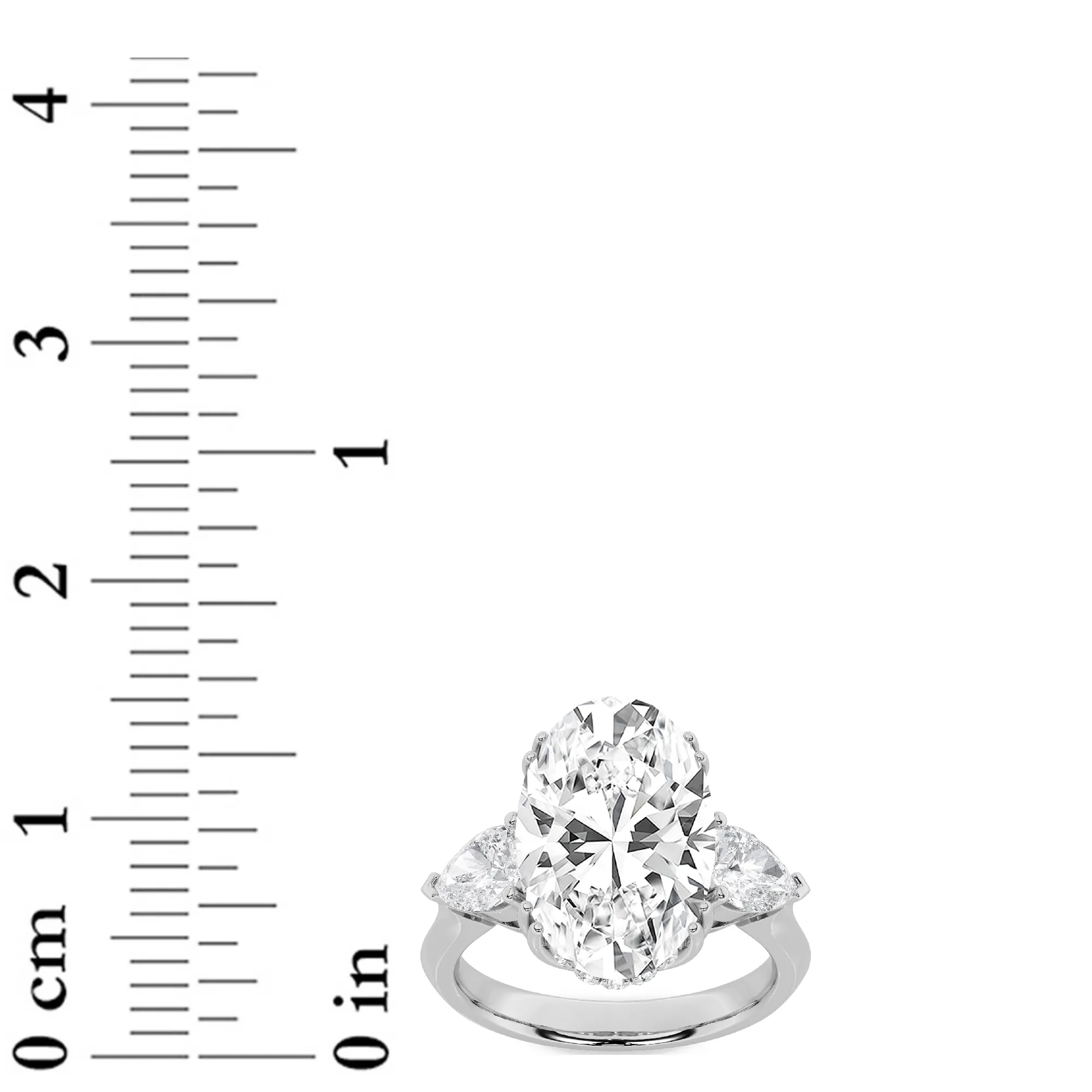 Noche Templada lab grown diamond ring, detail of the oval diamond
