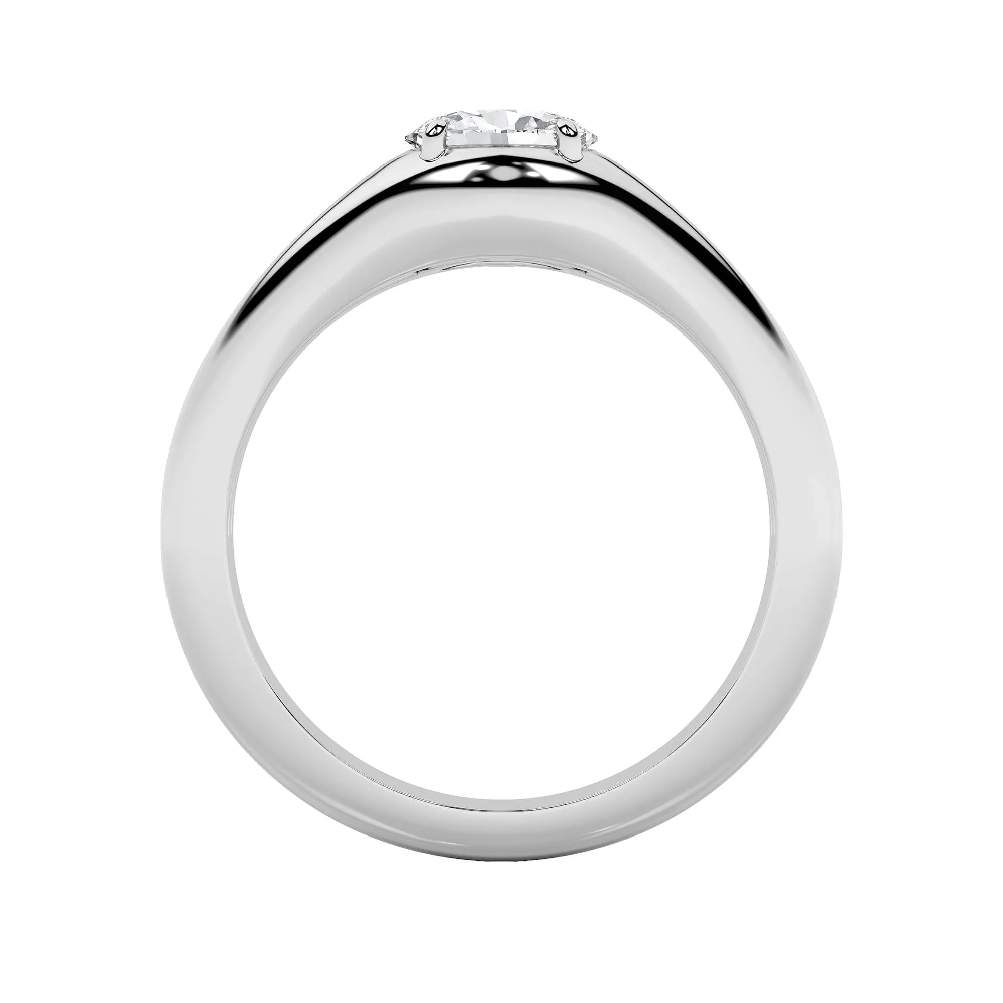 Hora Alta lab grown diamond ring, detail of the oval diamond