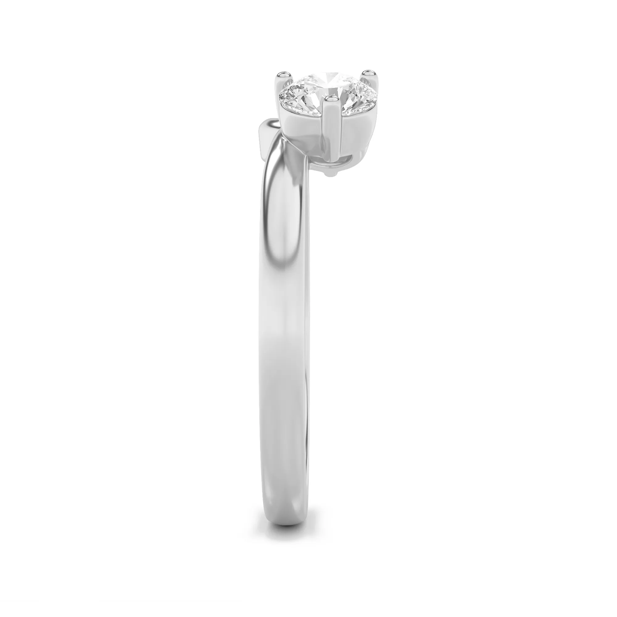 Hilo Sonoro lab grown diamond ring, detail of the round diamond