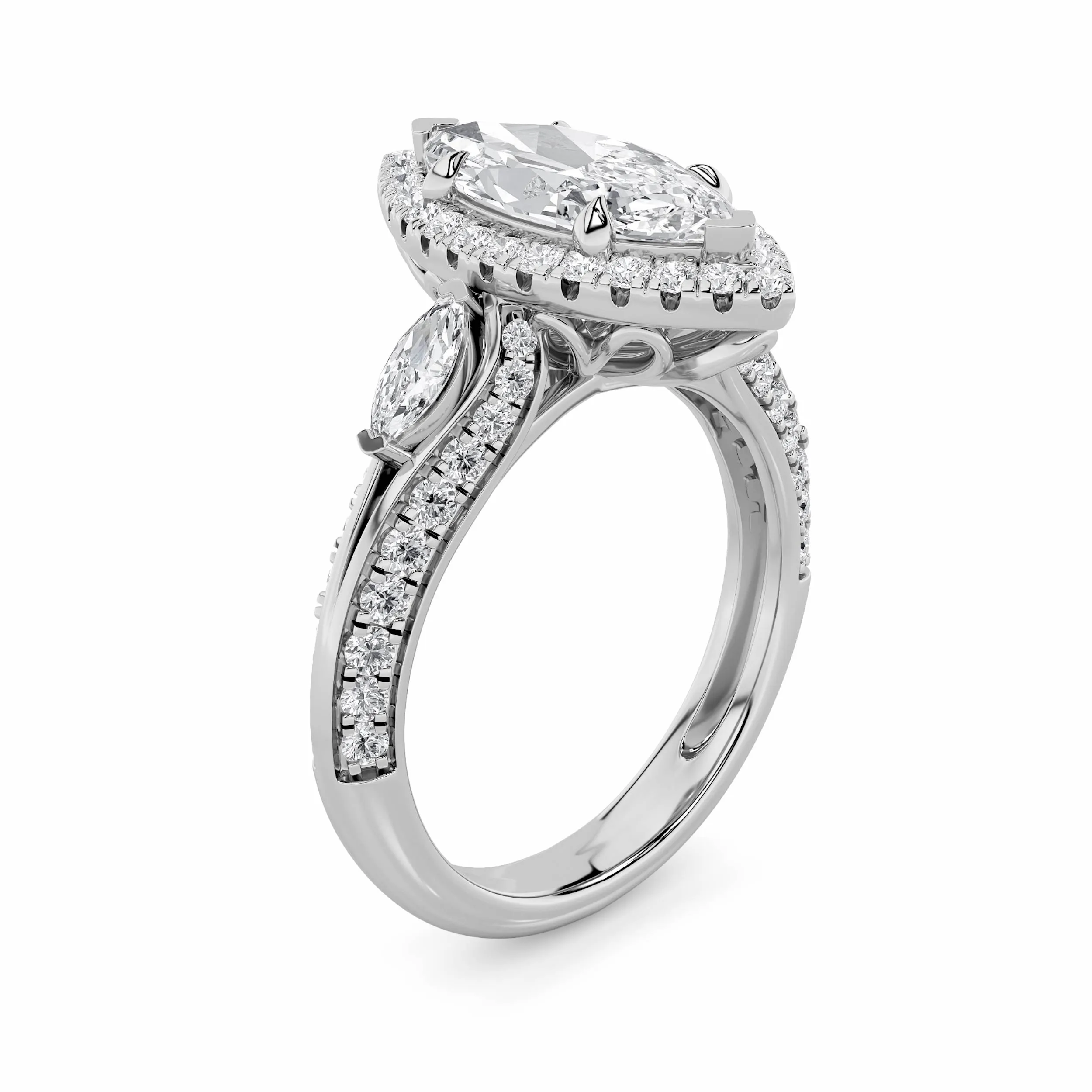 Gracia del Tiempo lab grown diamond ring, side profile