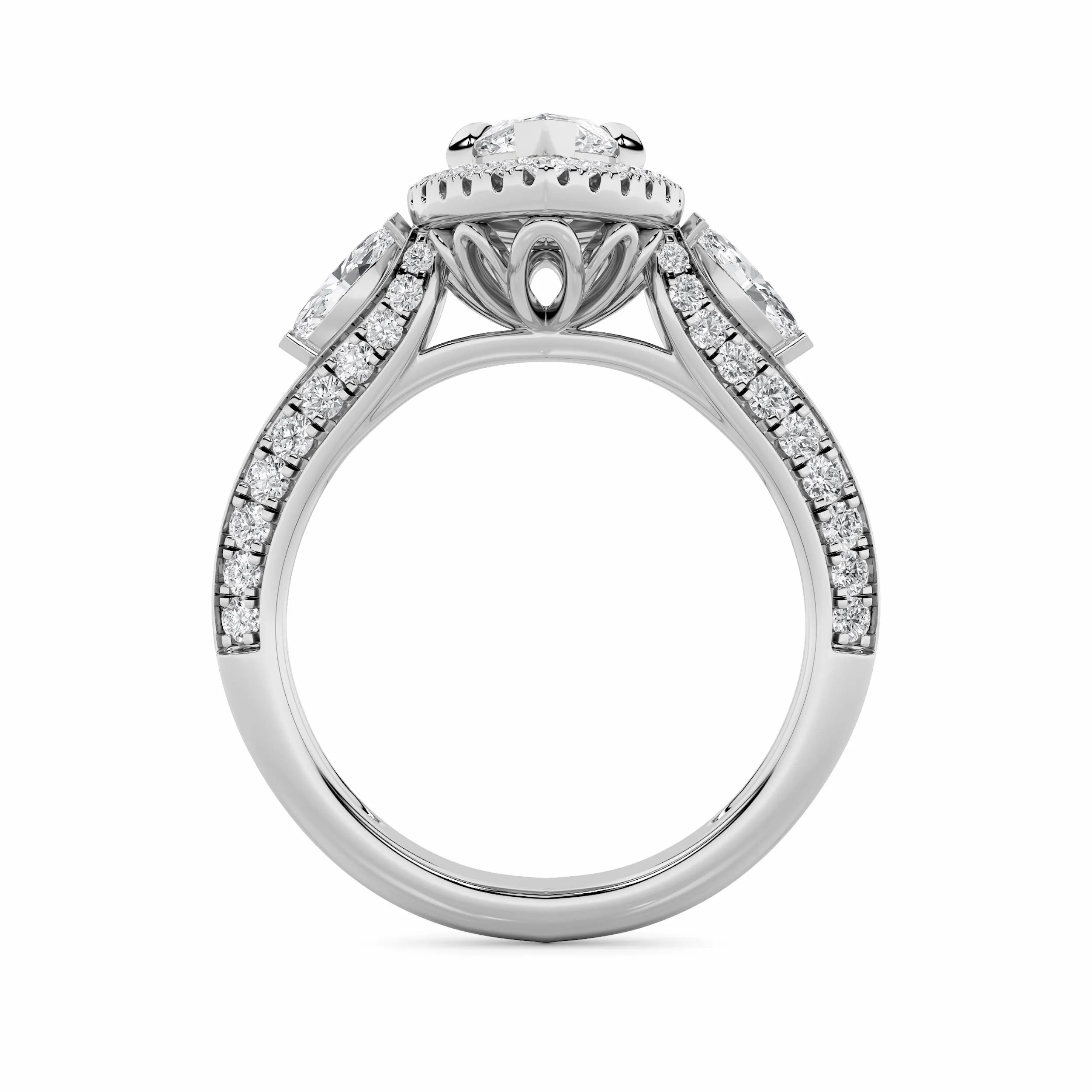 Gracia del Tiempo lab grown diamond ring, on-hand view