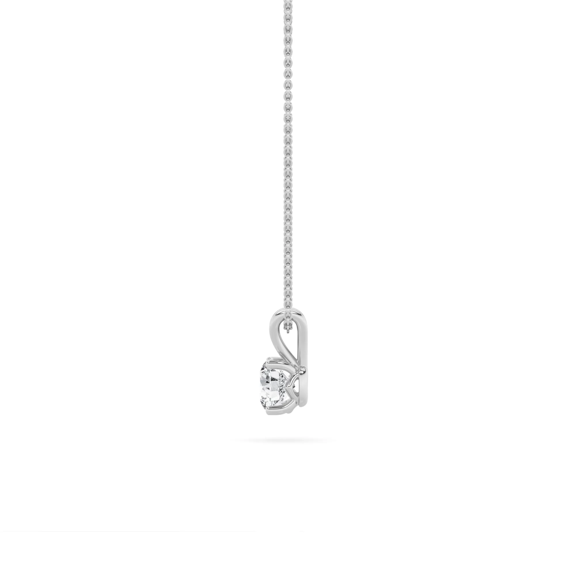 Silencio Alto lab grown diamond necklace, on-hand view