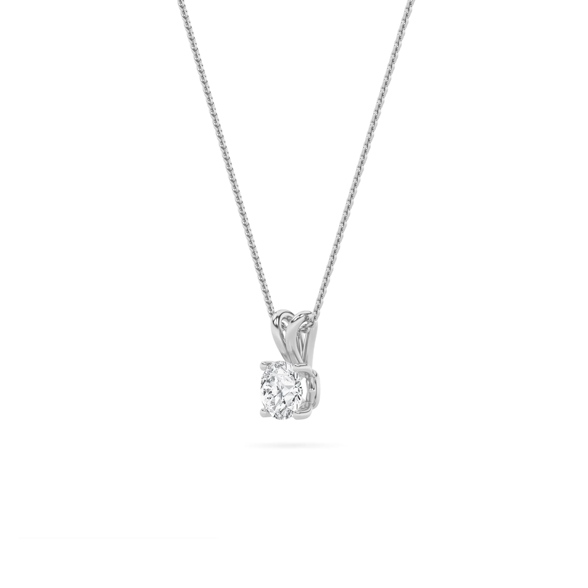 Silencio Alto lab grown diamond necklace, side profile