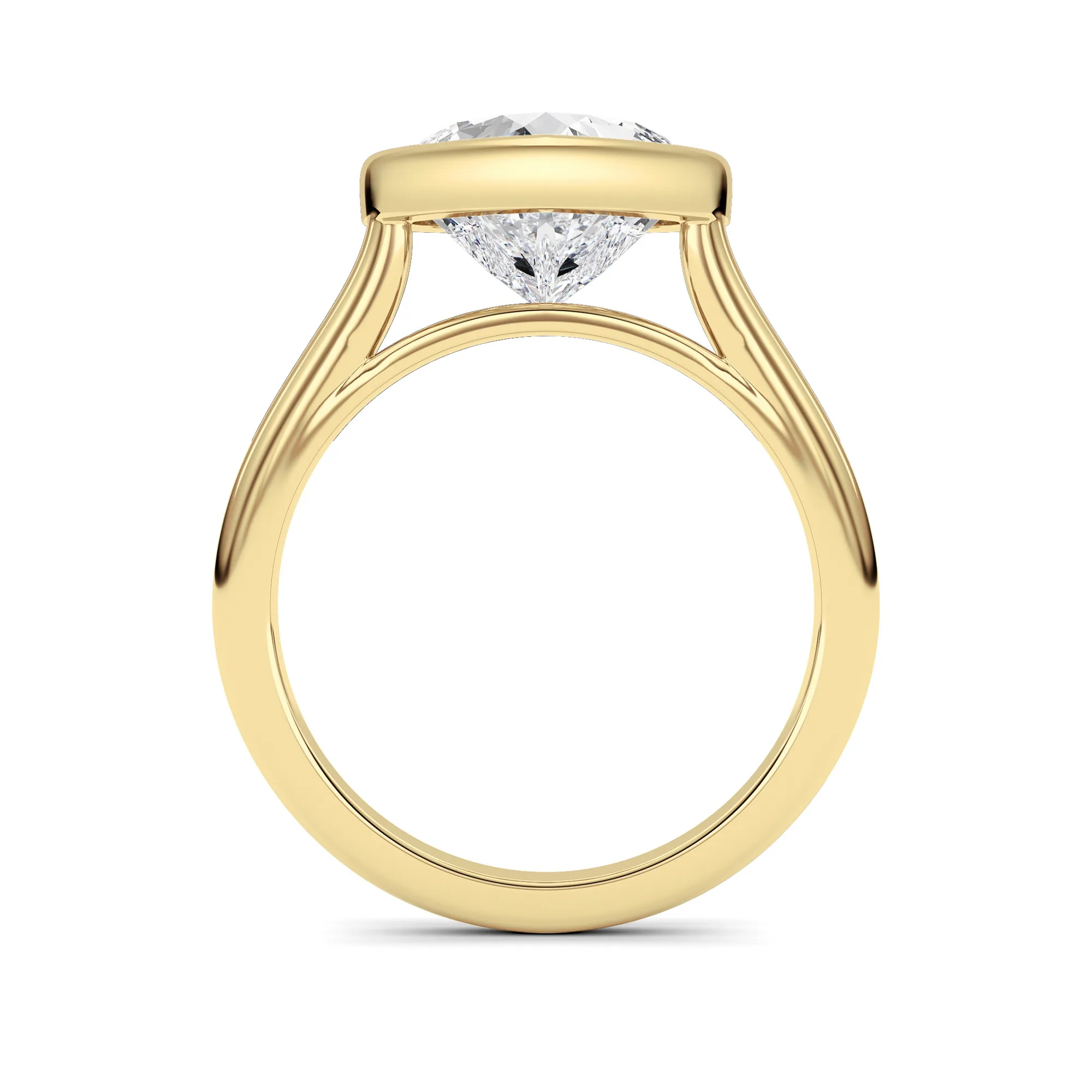 Quimera del Oro lab grown diamond ring, detail of the radiant diamond
