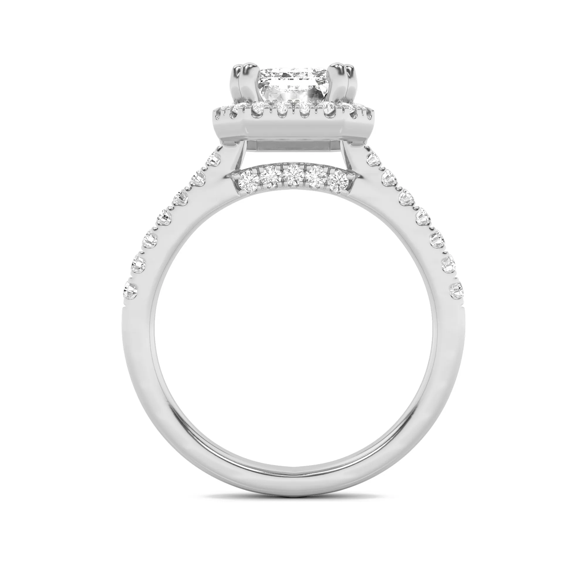 Ribera de Aurora lab grown diamond ring, on-hand view