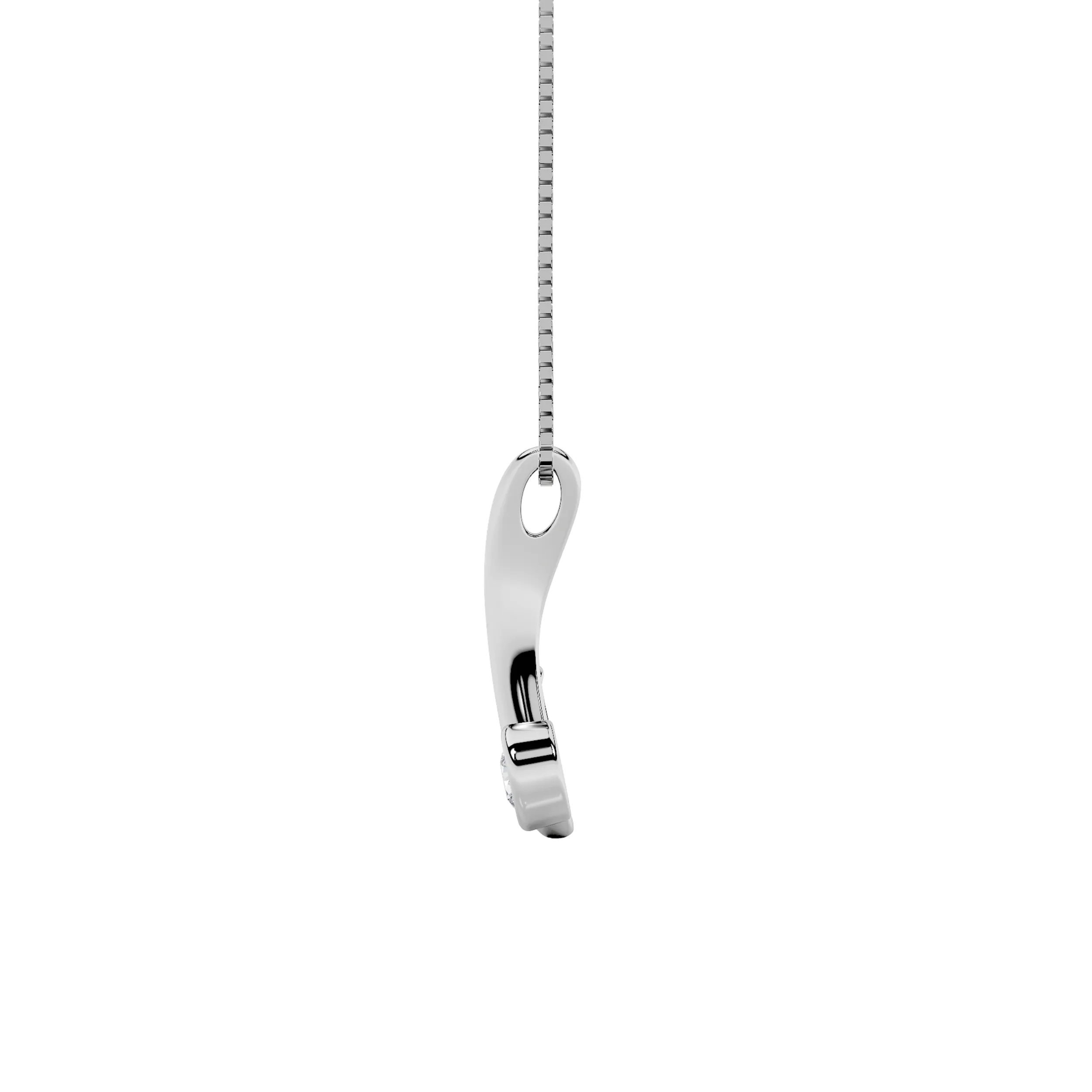 Herencia de Espuma lab grown diamond necklace, detail of the round diamond