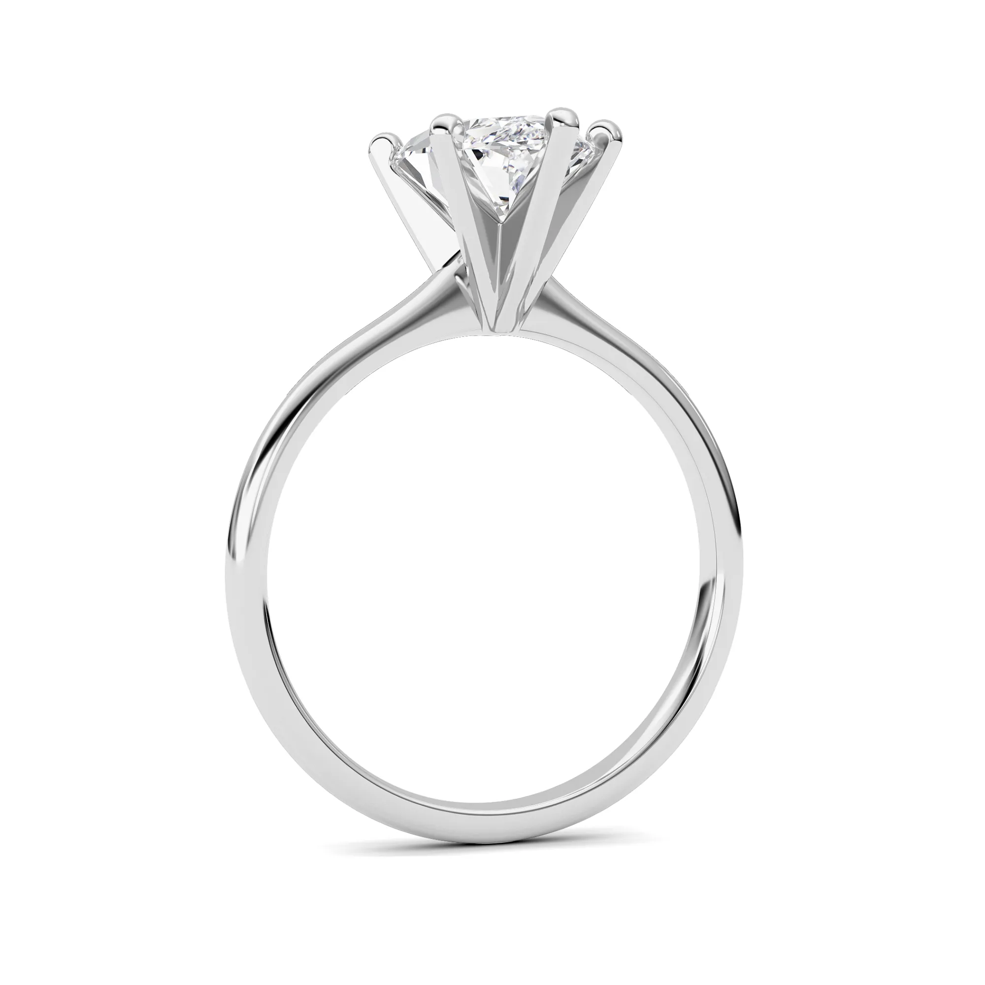 Reina Antigua lab grown diamond ring, detail of the marquise diamond