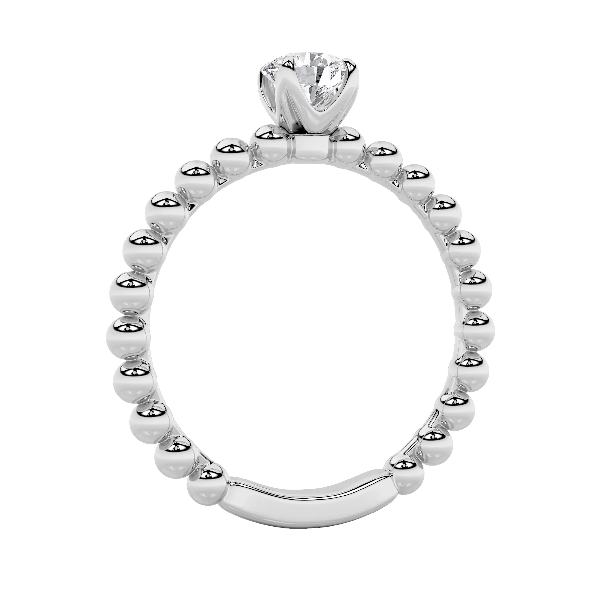 Certeza de Nieve lab grown diamond ring, detail of the round diamond