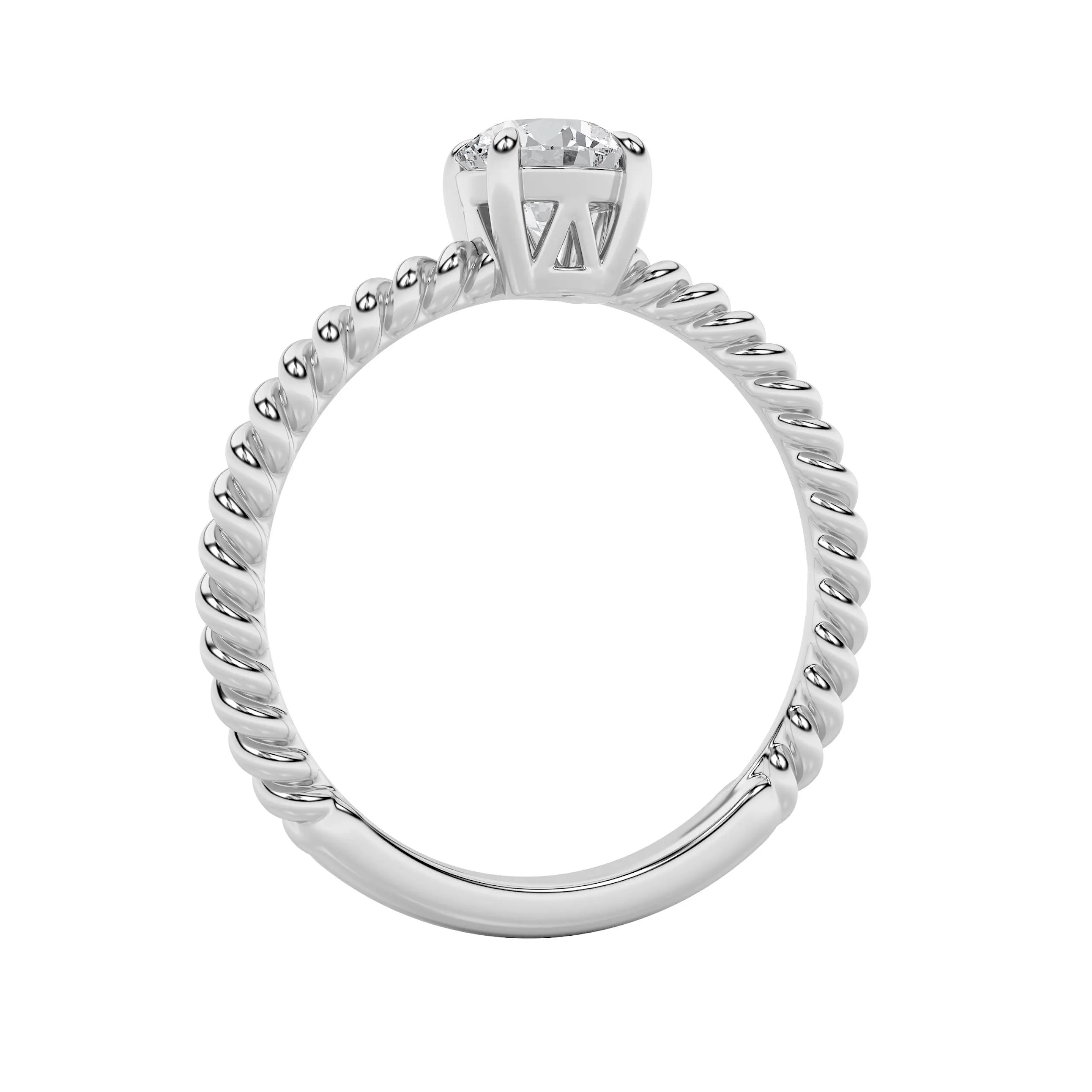 Brisa Plena lab grown diamond ring, detail of the round diamond
