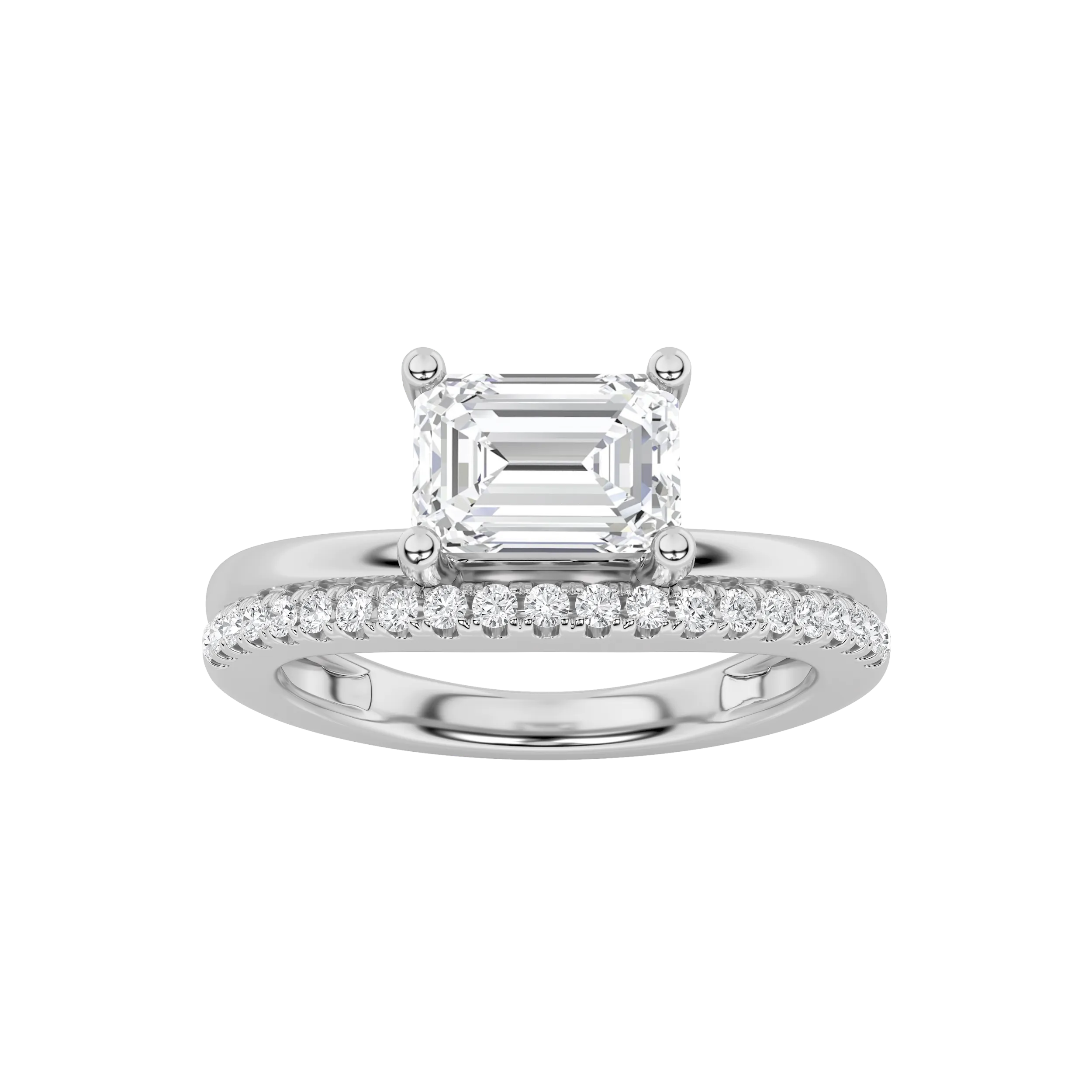 Senda Encendida lab grown diamond ring, side profile