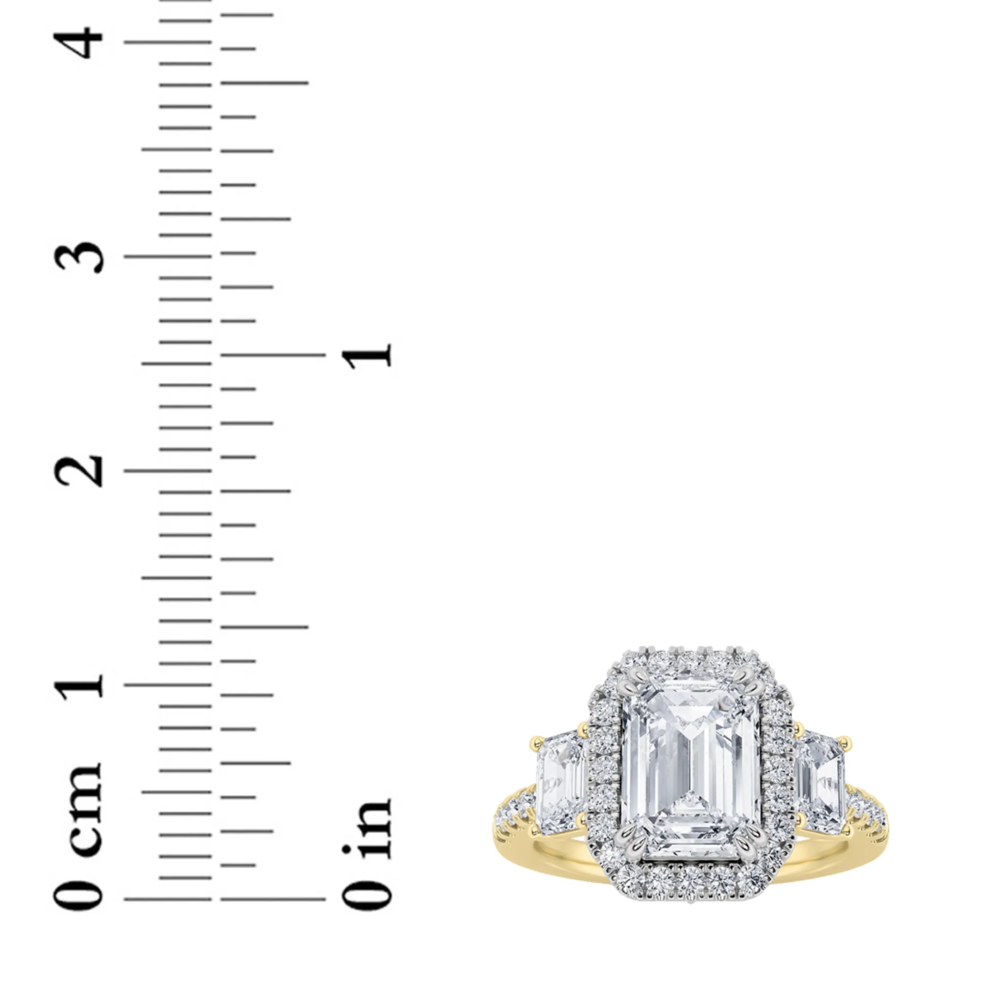 Sueño de Umbral lab grown diamond ring, detail of the emerald diamond