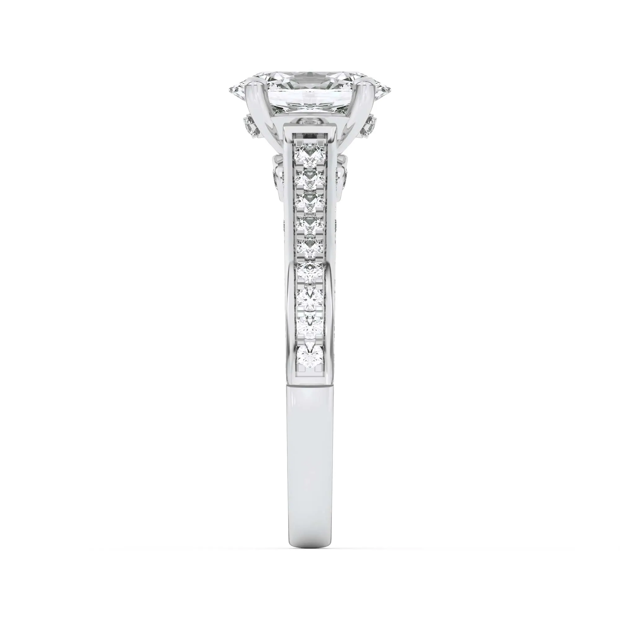 Herencia de Arena lab grown diamond ring, detail of the oval diamond
