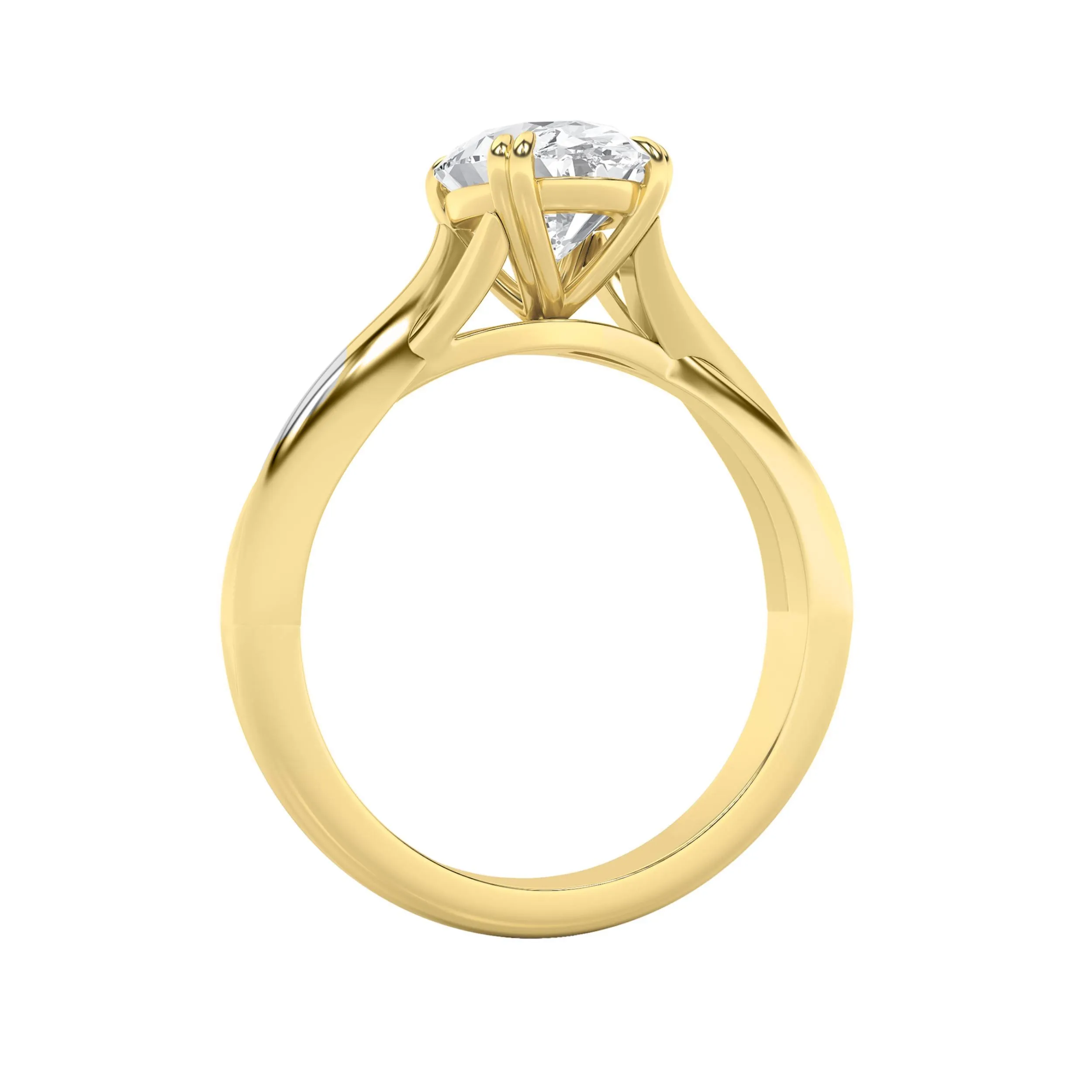 Instante de Umbral lab grown diamond ring, detail of the oval diamond