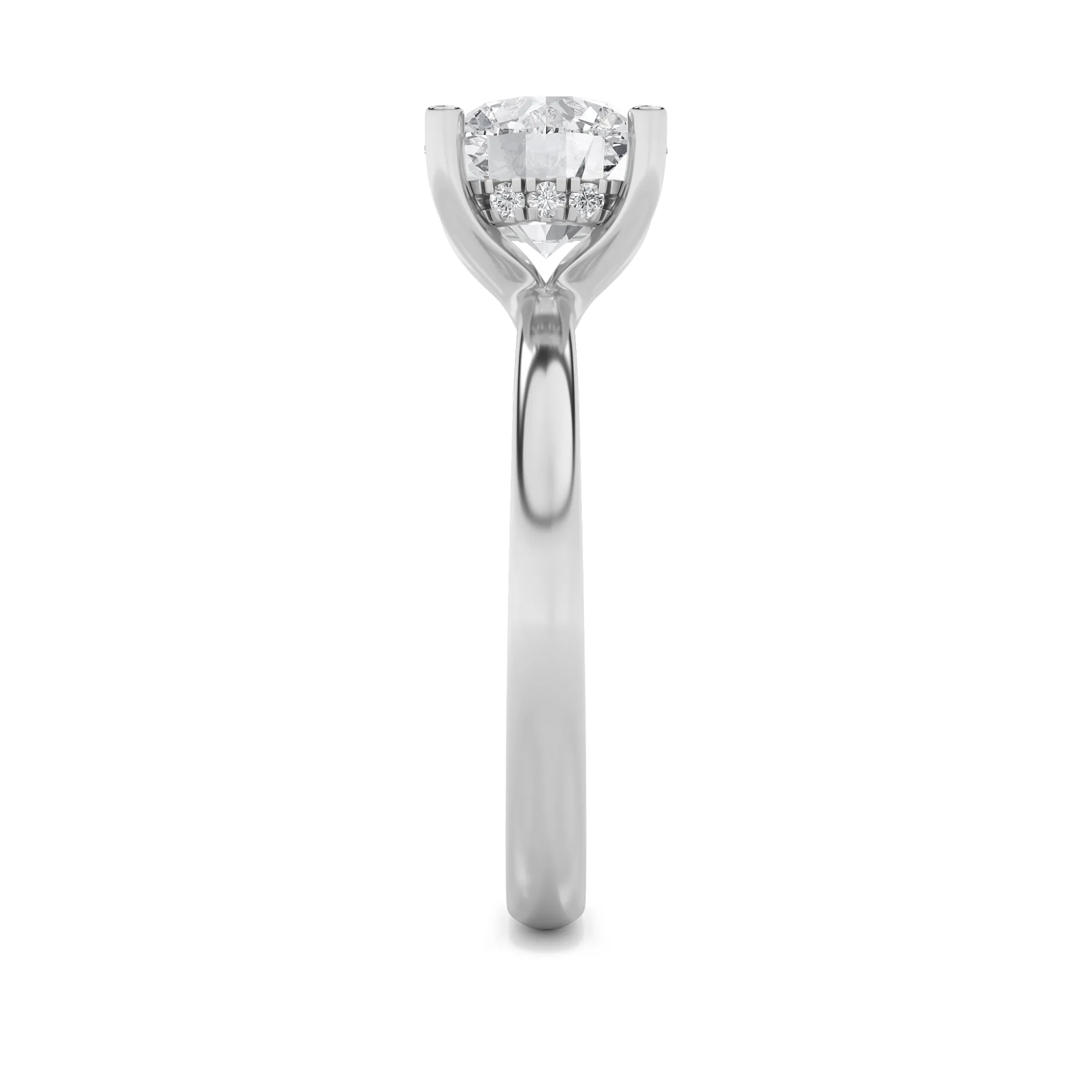 Danza de Bruma lab grown diamond ring, detail of the round diamond