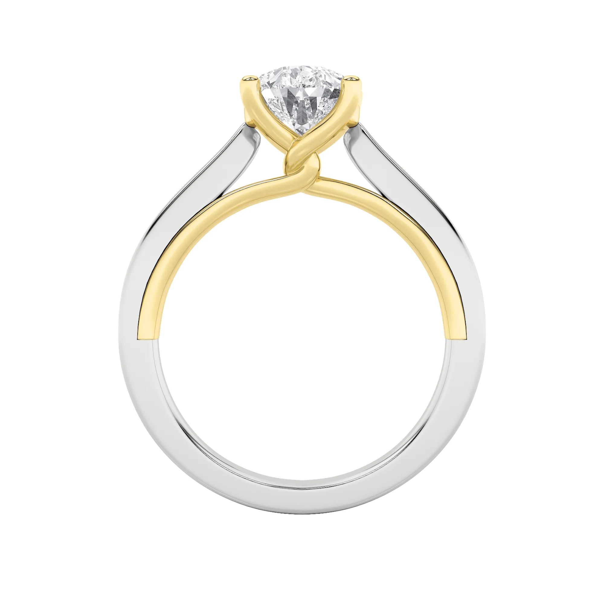 Noche del Instante lab grown diamond ring, detail of the pear diamond