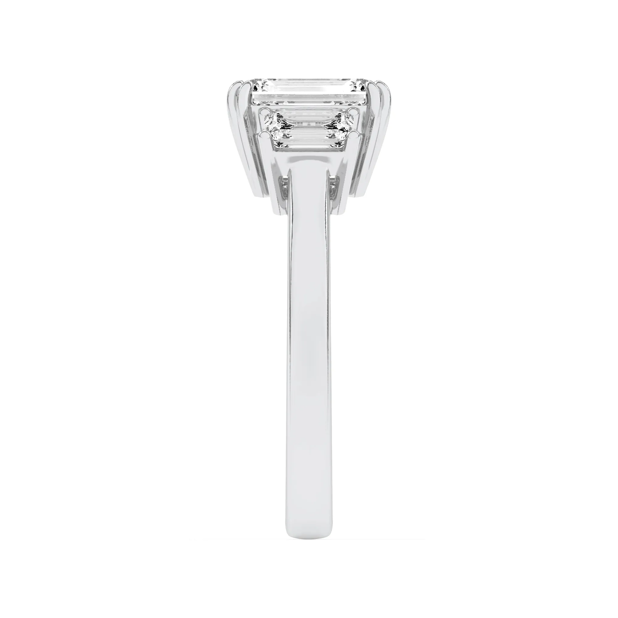 Cielo de Otoño lab grown diamond ring, detail of the emerald diamond