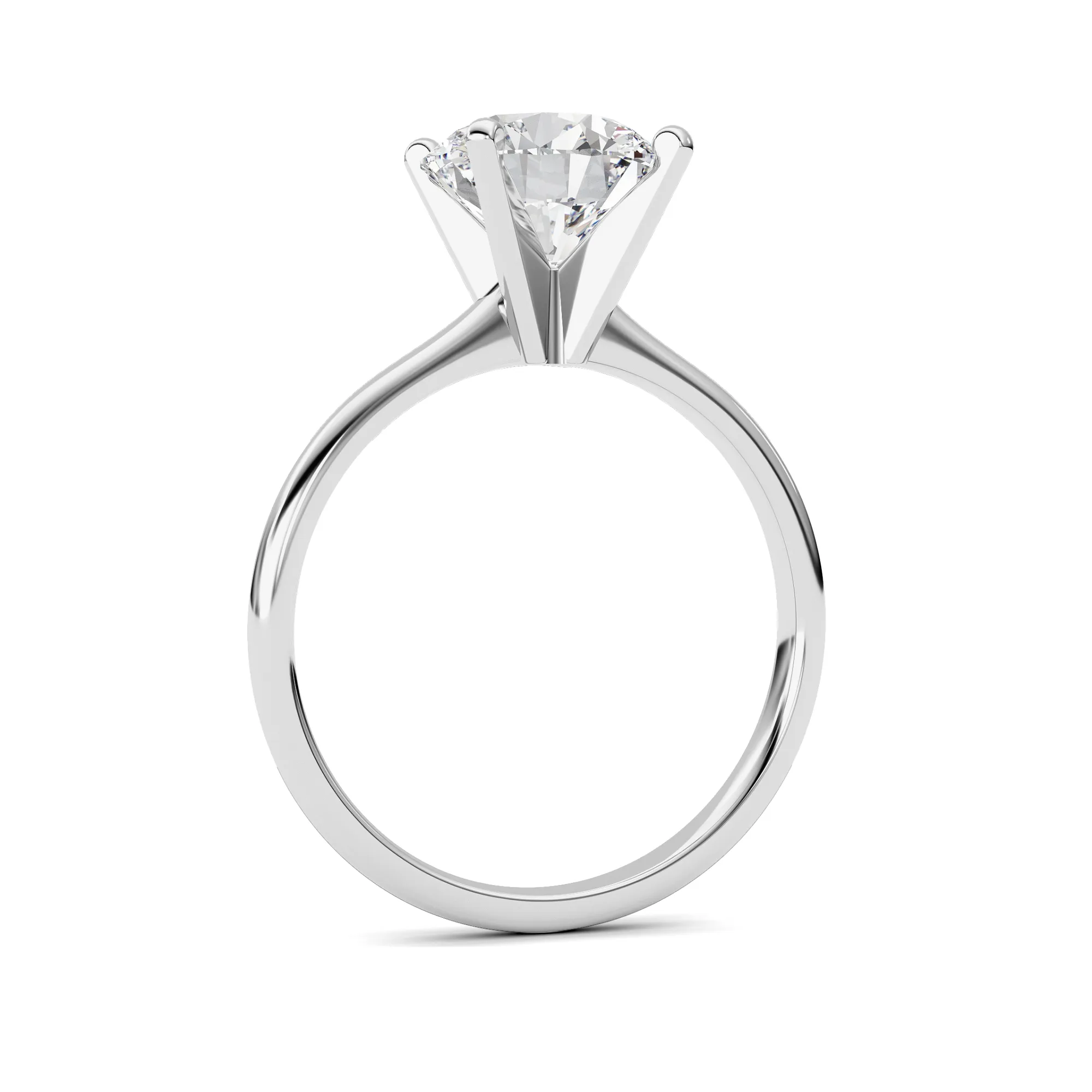 Sombra Rara lab grown diamond ring, detail of the round diamond
