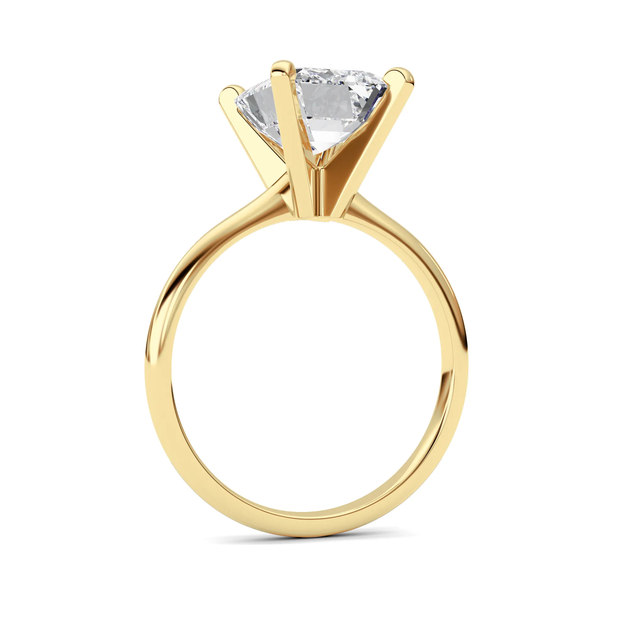 Sirena Perpetua lab grown diamond ring, detail of the radiant diamond