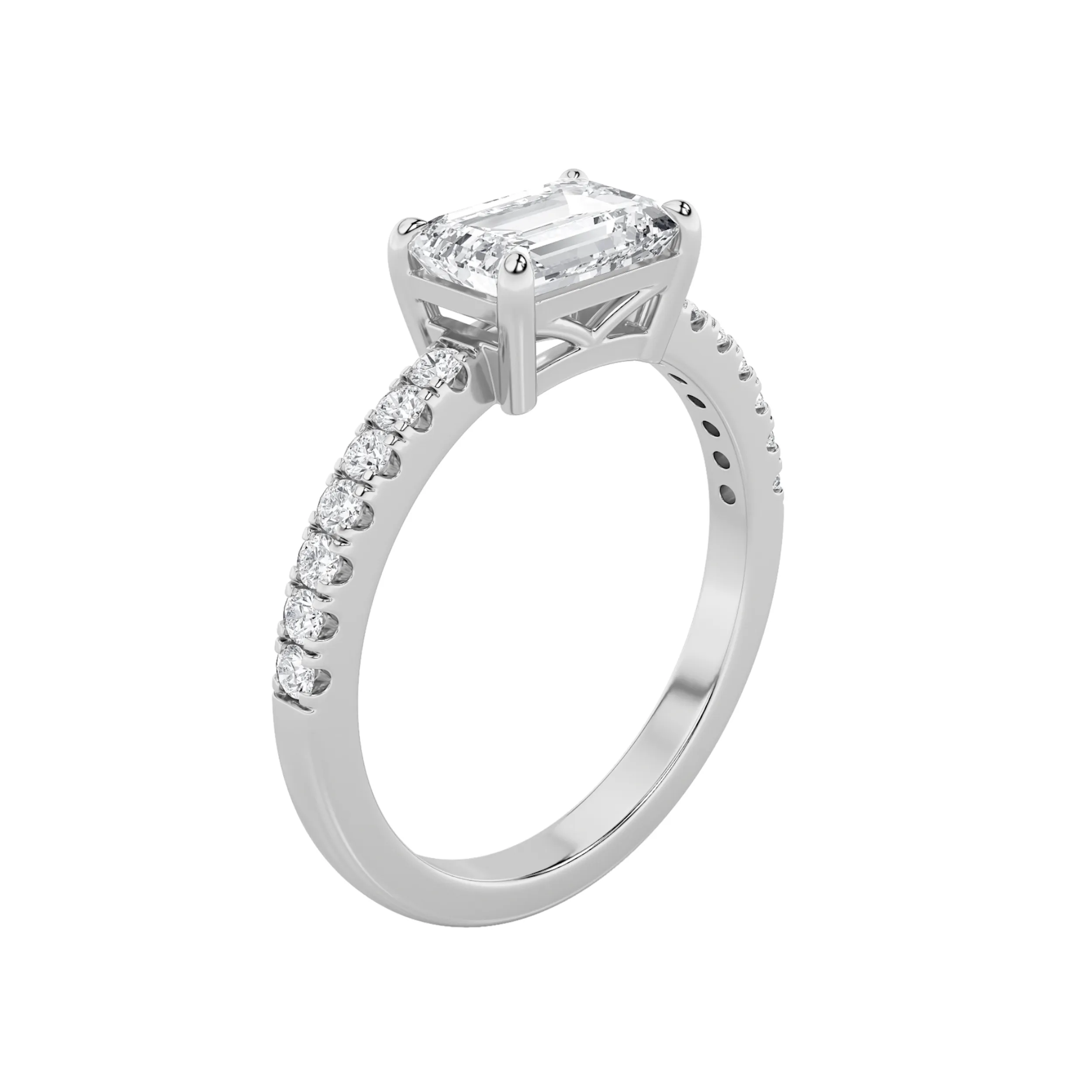 Reina del Silencio lab grown diamond ring, side profile