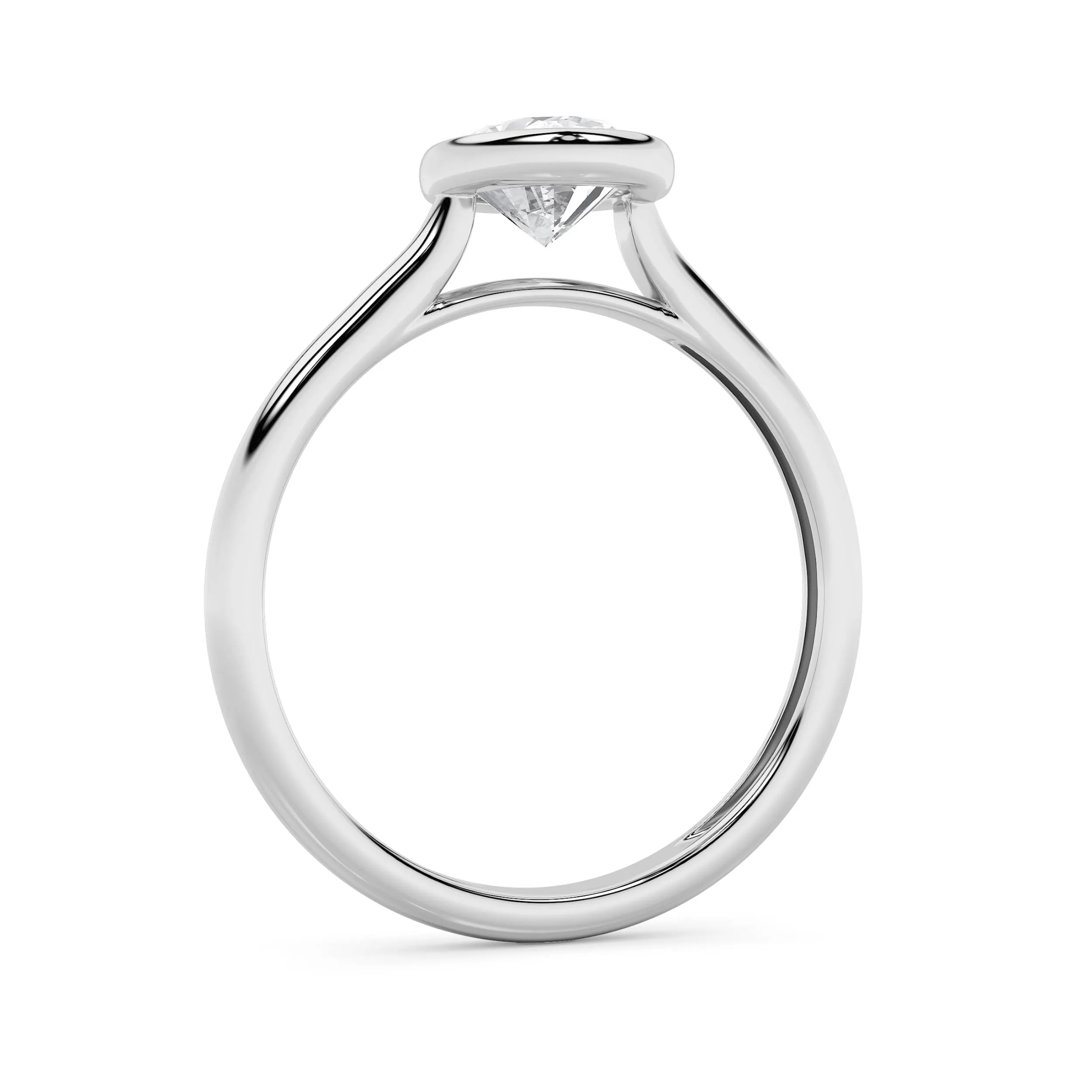 Herencia del Destino lab grown diamond ring, detail of the oval diamond