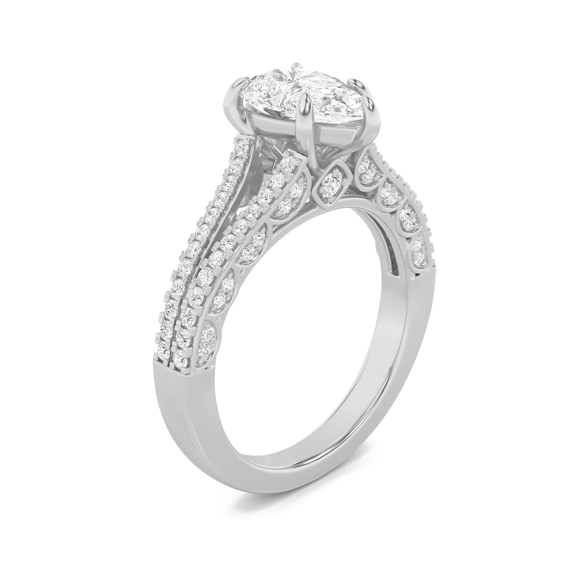 Vela Silente lab grown diamond ring, side profile