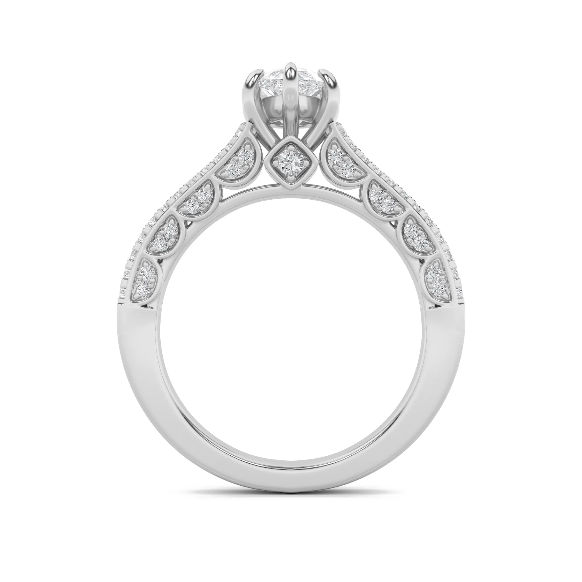 Vela Silente lab grown diamond ring, on-hand view