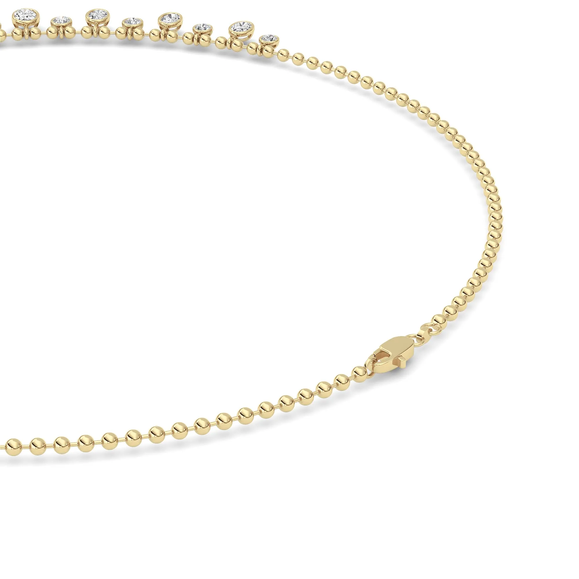 Deseo Silente lab grown diamond necklace, detail of the diamonds