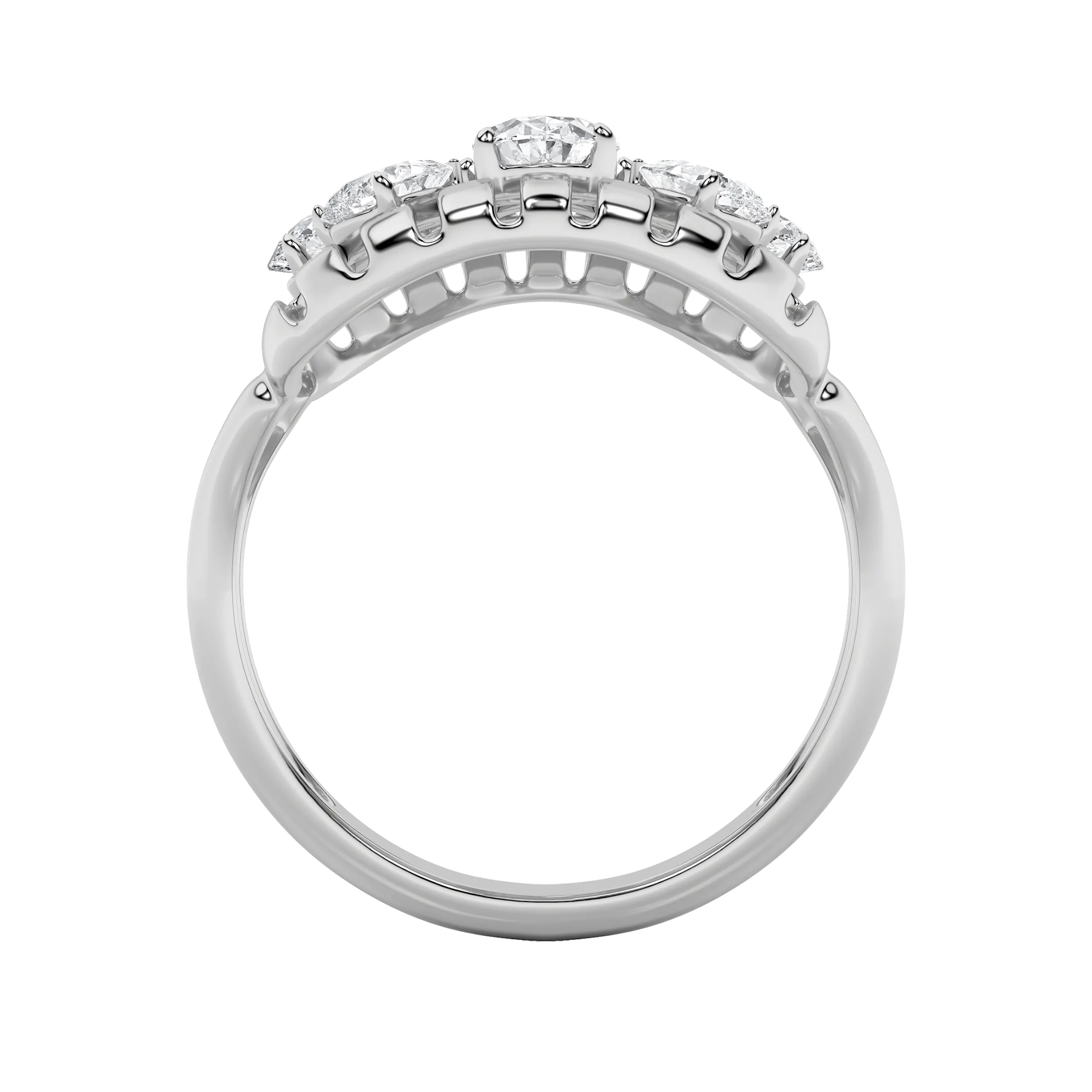 Aurora Velada lab grown diamond ring, on-hand view