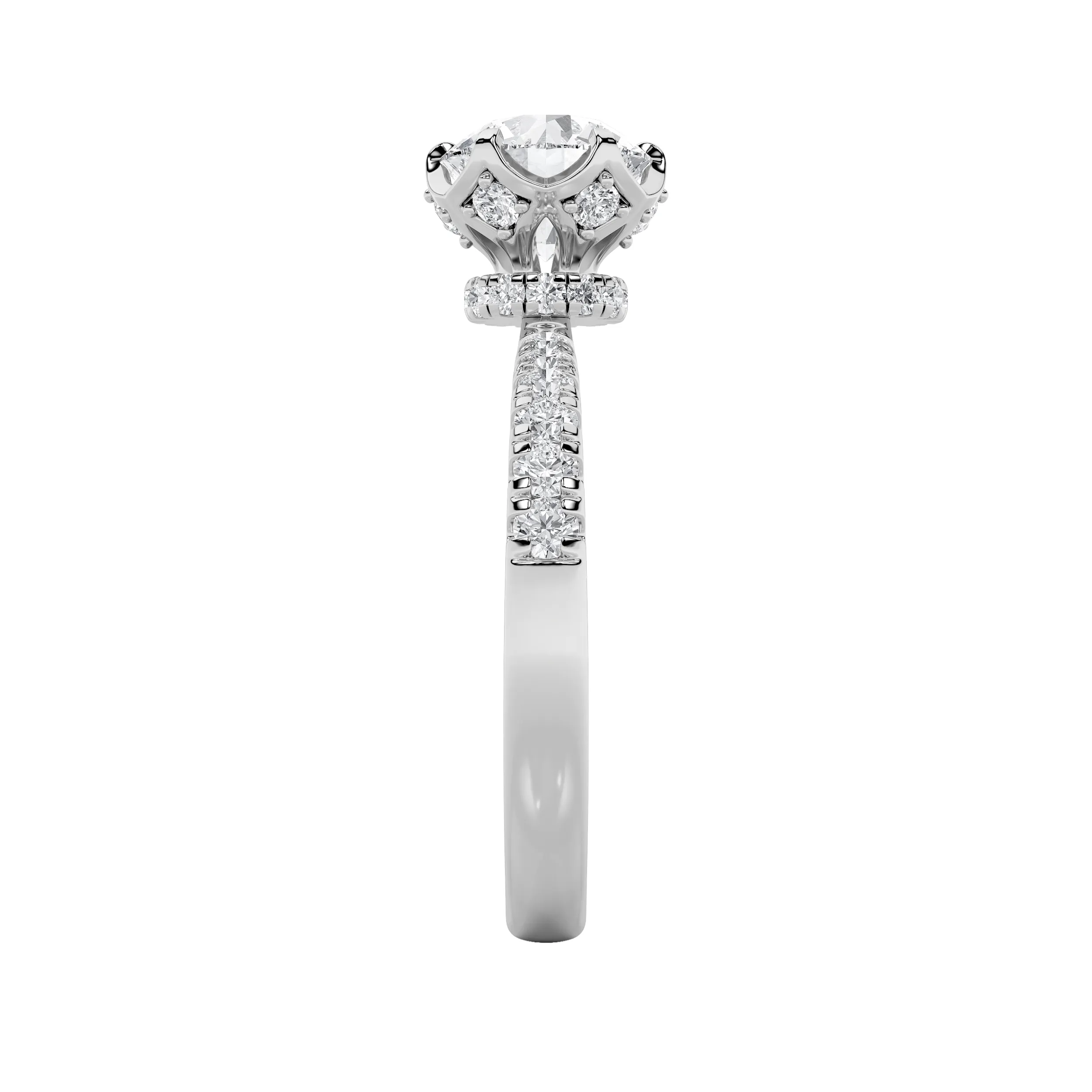 Certeza del Rocío lab grown diamond ring, detail of the round diamond