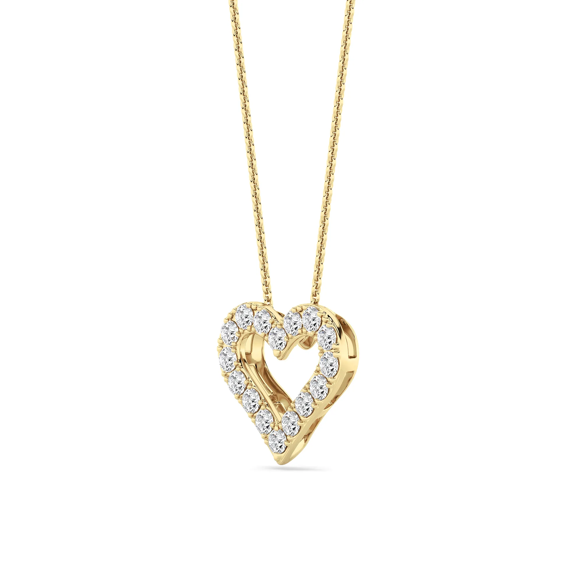 Hilo de Silencio lab grown diamond necklace, side profile