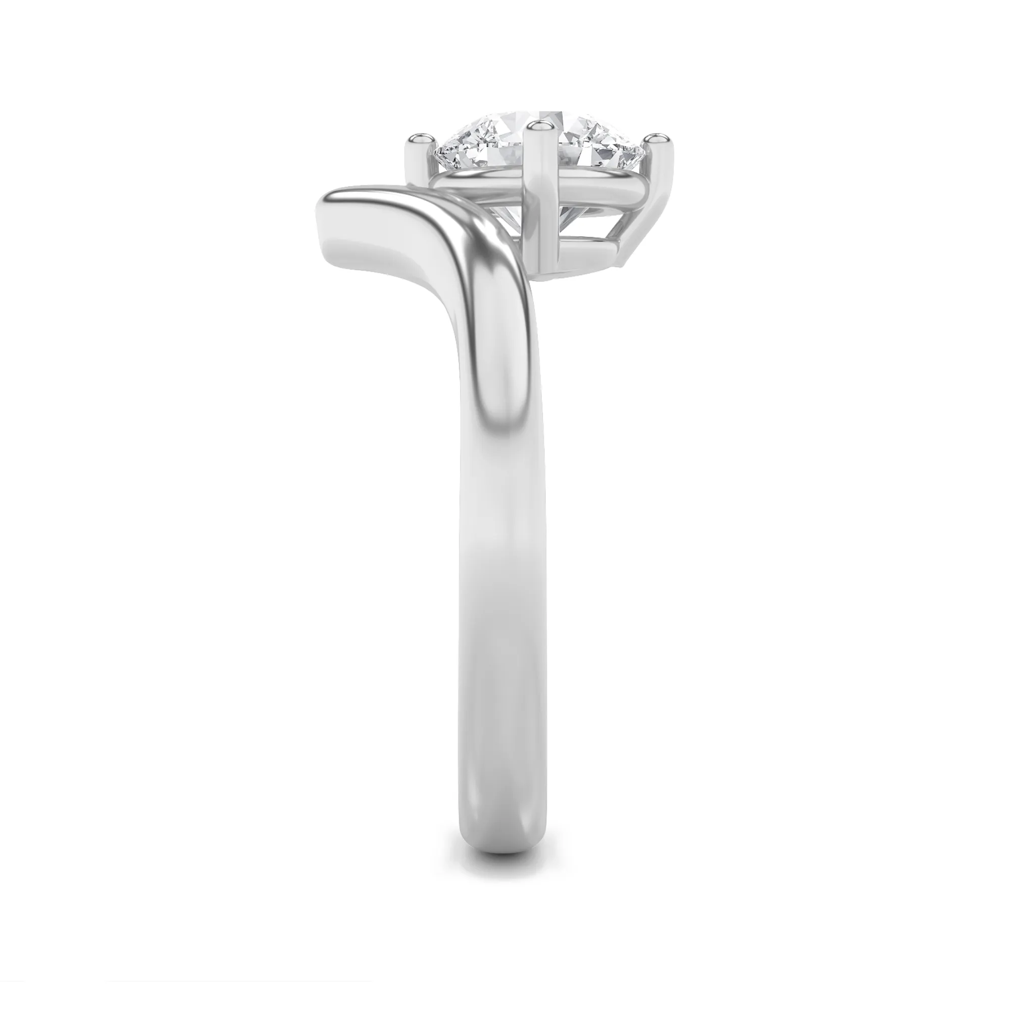 Piedra del Destino lab grown diamond ring, detail of the round diamond