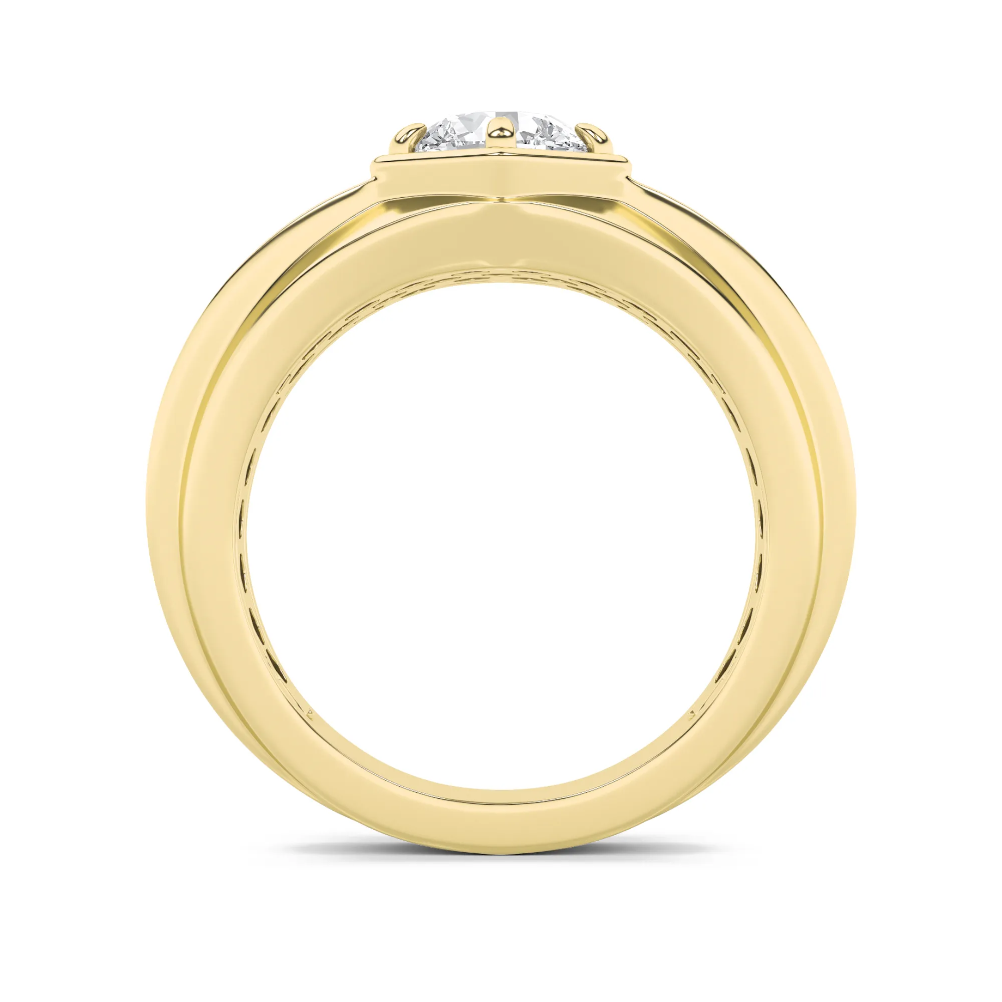 Resplandor Sonoro lab grown diamond men’s ring, on-hand view