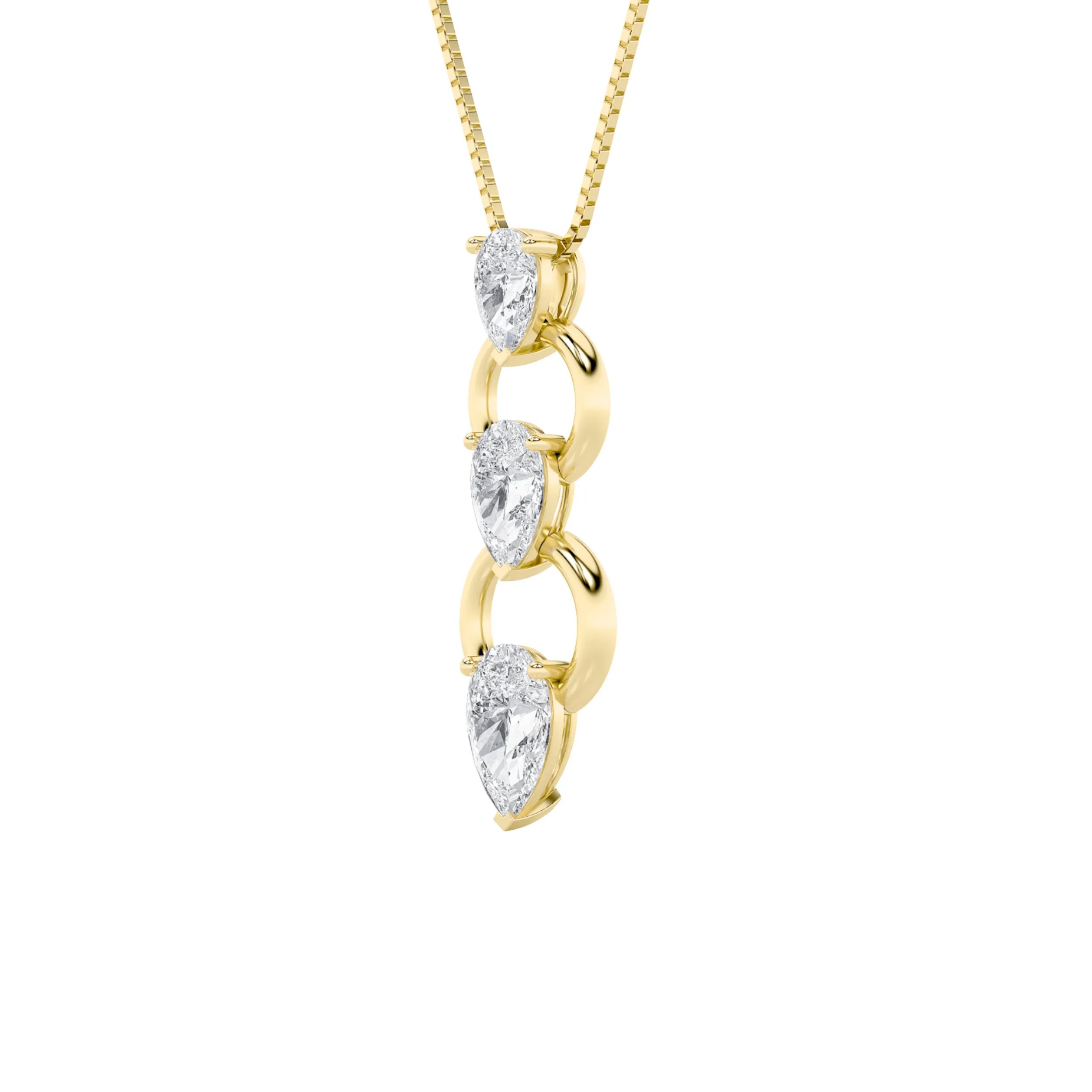 Tesoro Raro lab grown diamond necklace, on-hand view