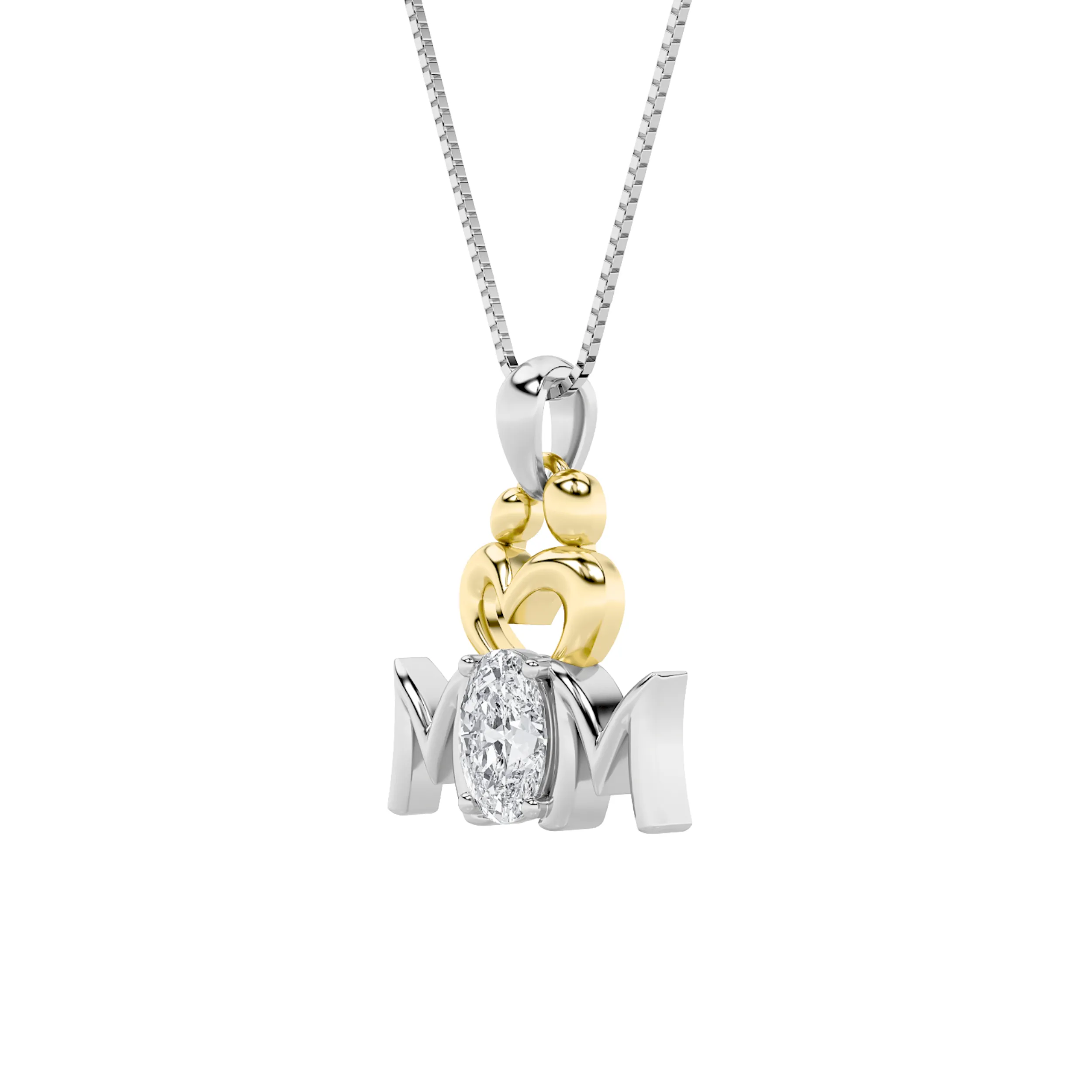 Memoria de Gracia lab grown diamond necklace, on-hand view