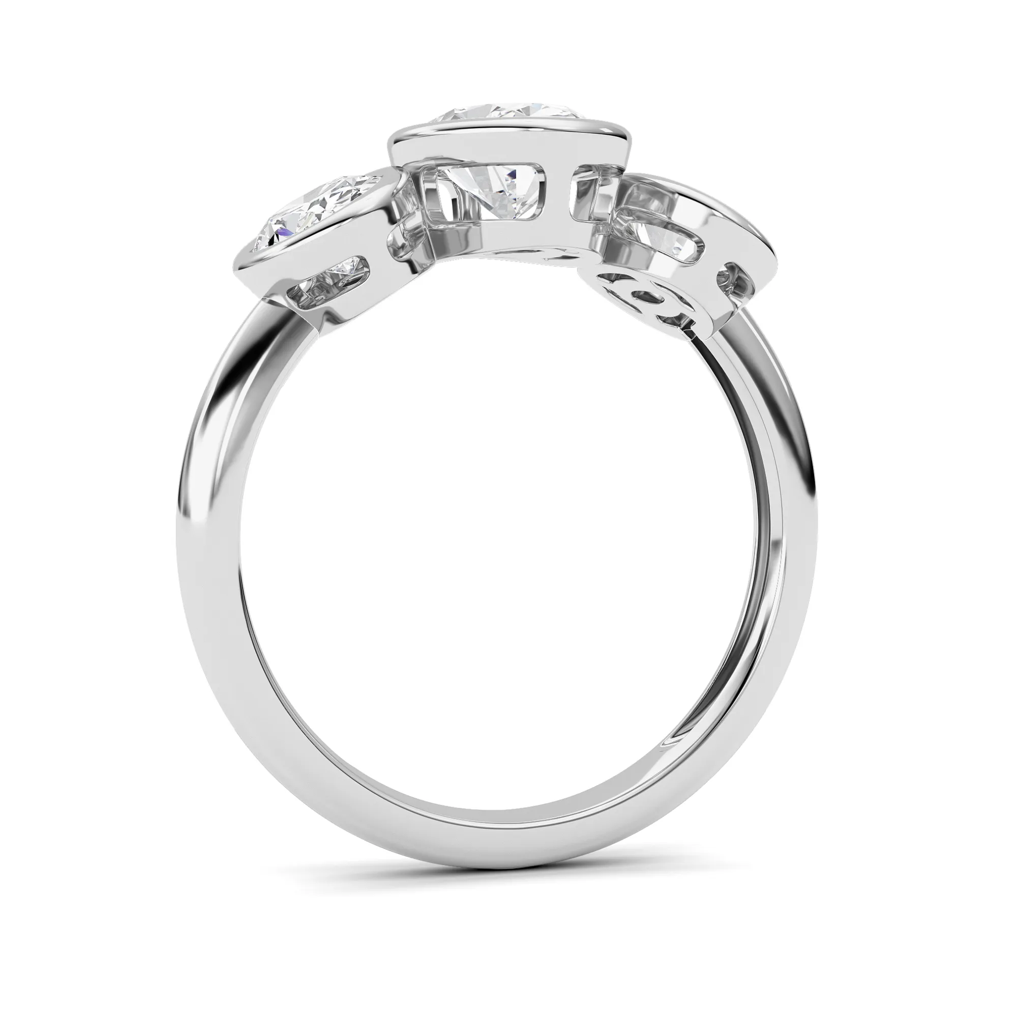 Caricia del Verano lab grown diamond ring, detail of the oval diamond