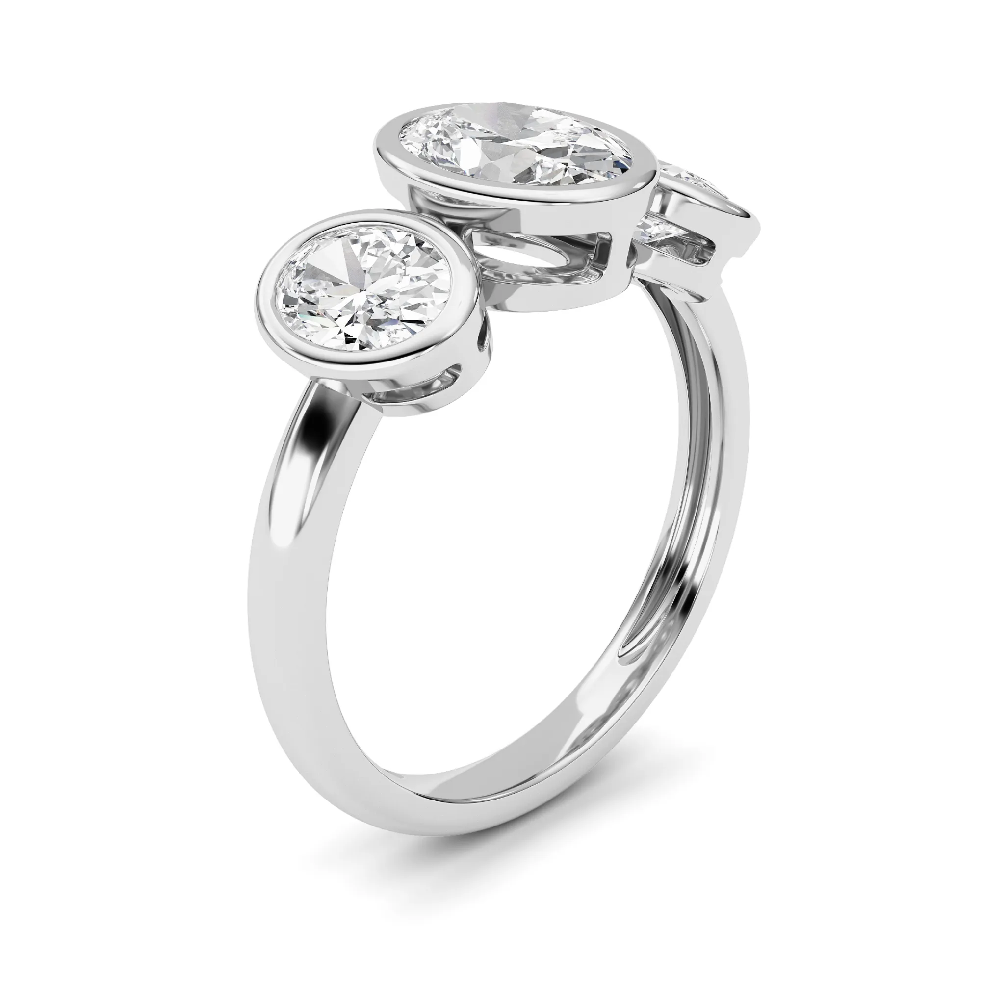 Caricia del Verano lab grown diamond ring, side profile