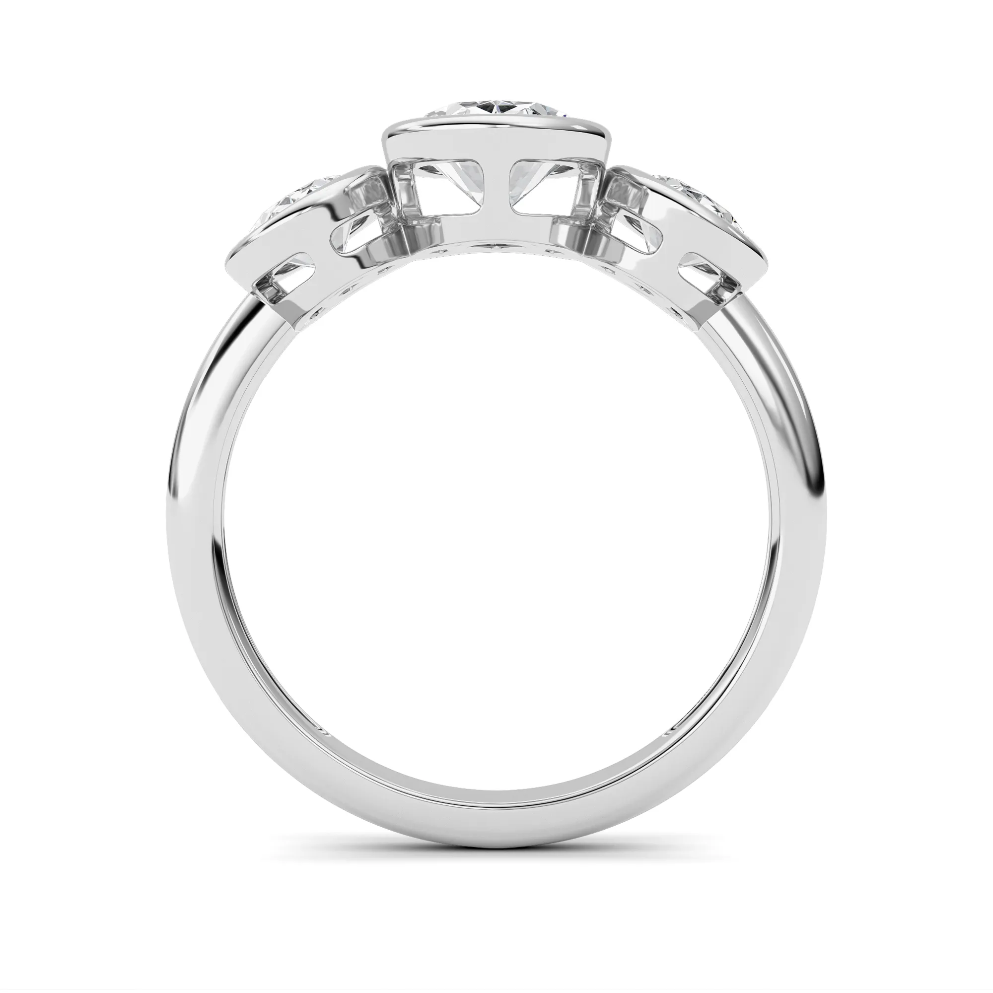 Caricia del Verano lab grown diamond ring, on-hand view