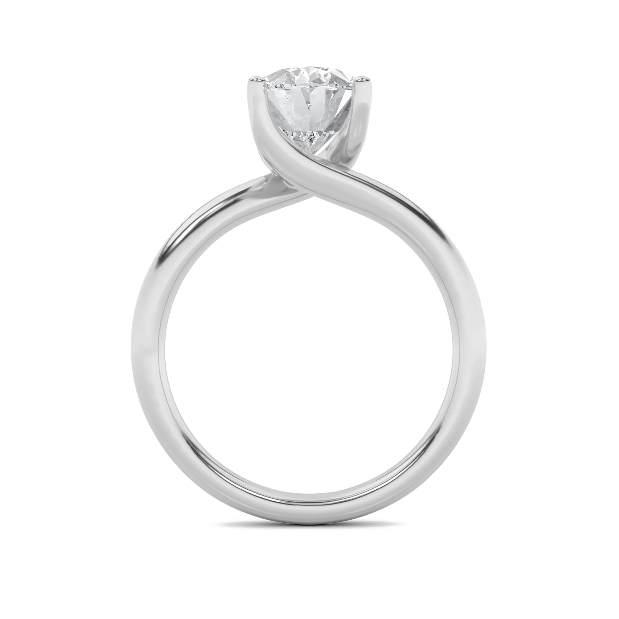 Luz Rara lab grown diamond ring, on-hand view