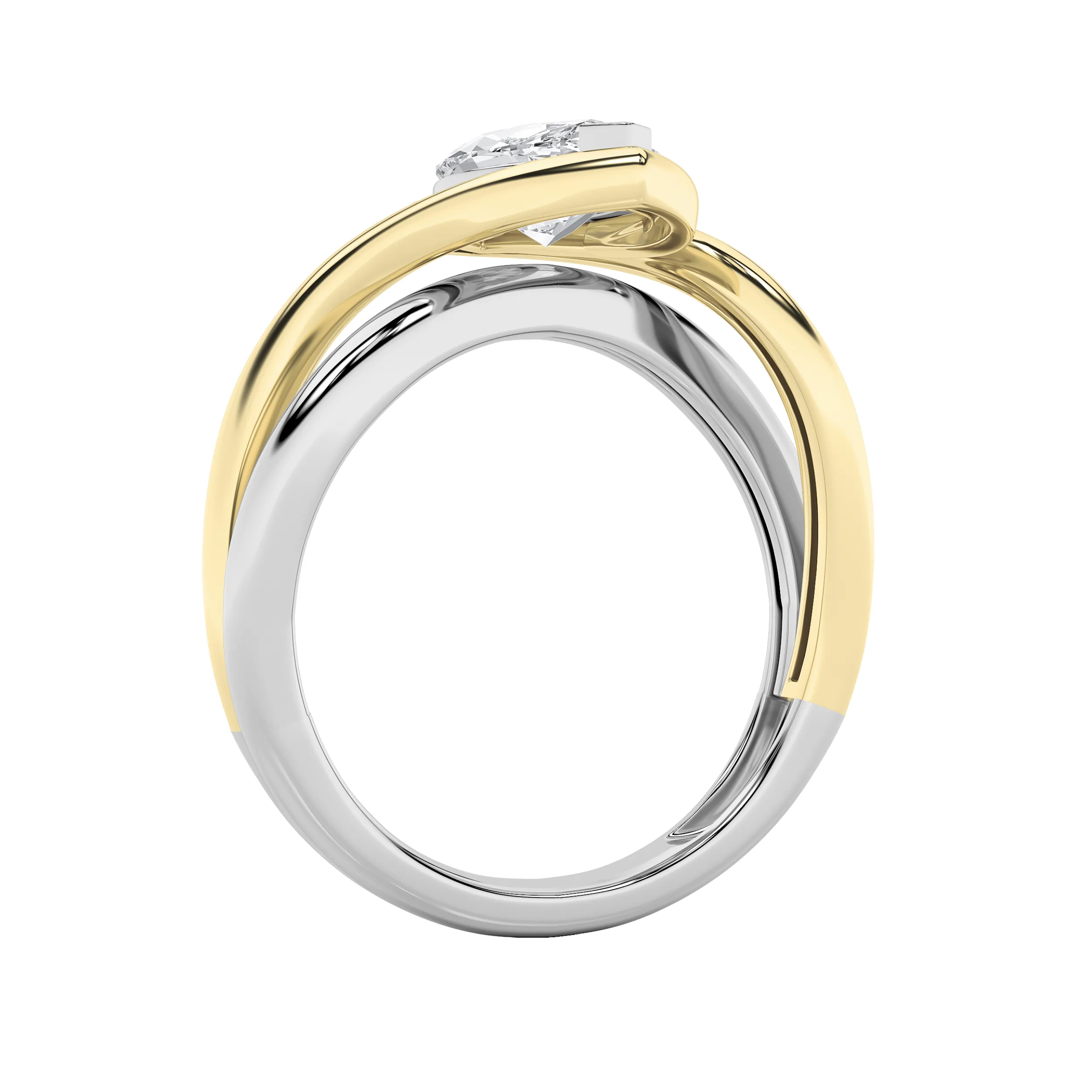 Nieve de Bruma lab grown diamond ring, detail of the marquise diamond